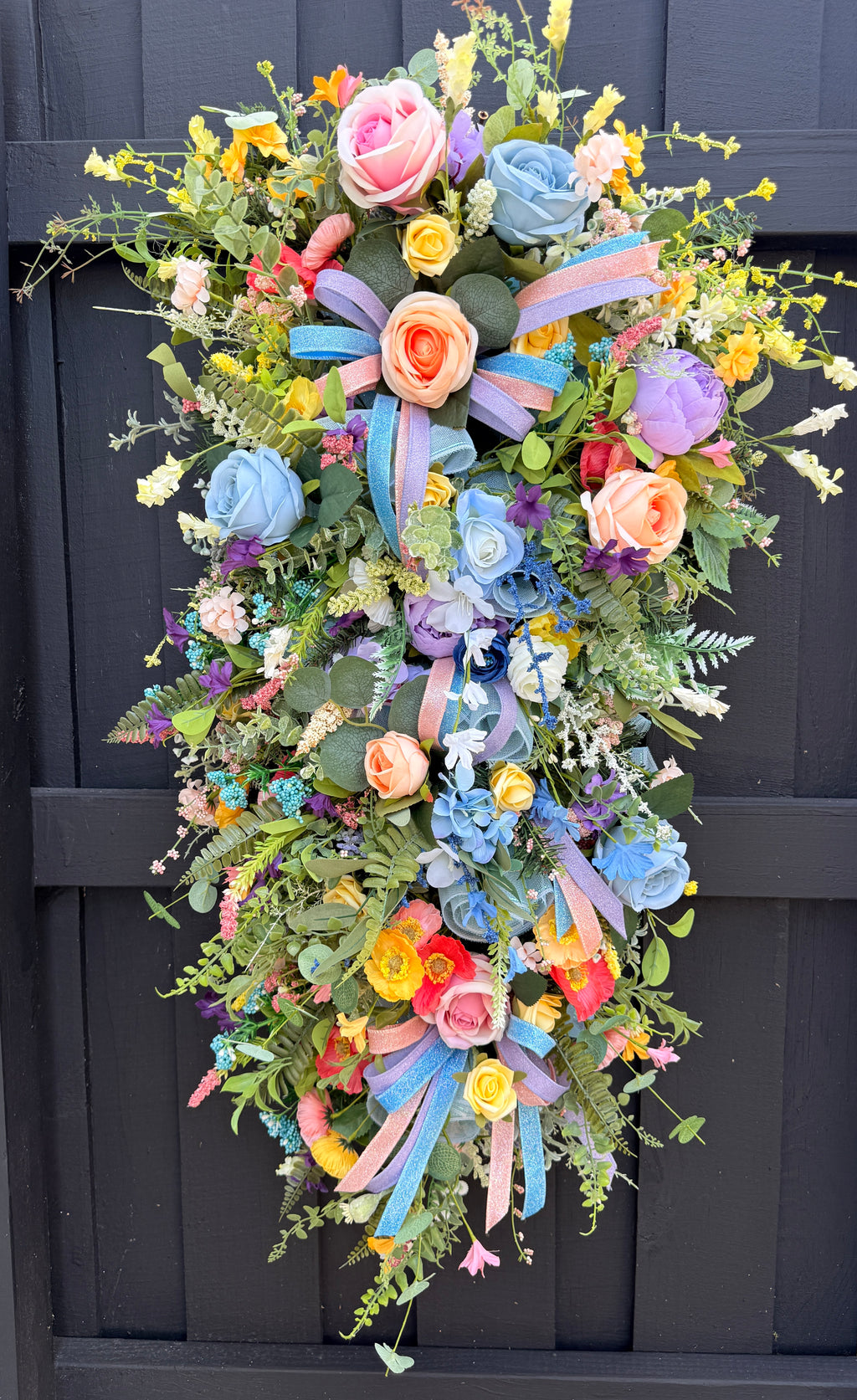 Large Floral Door Swag