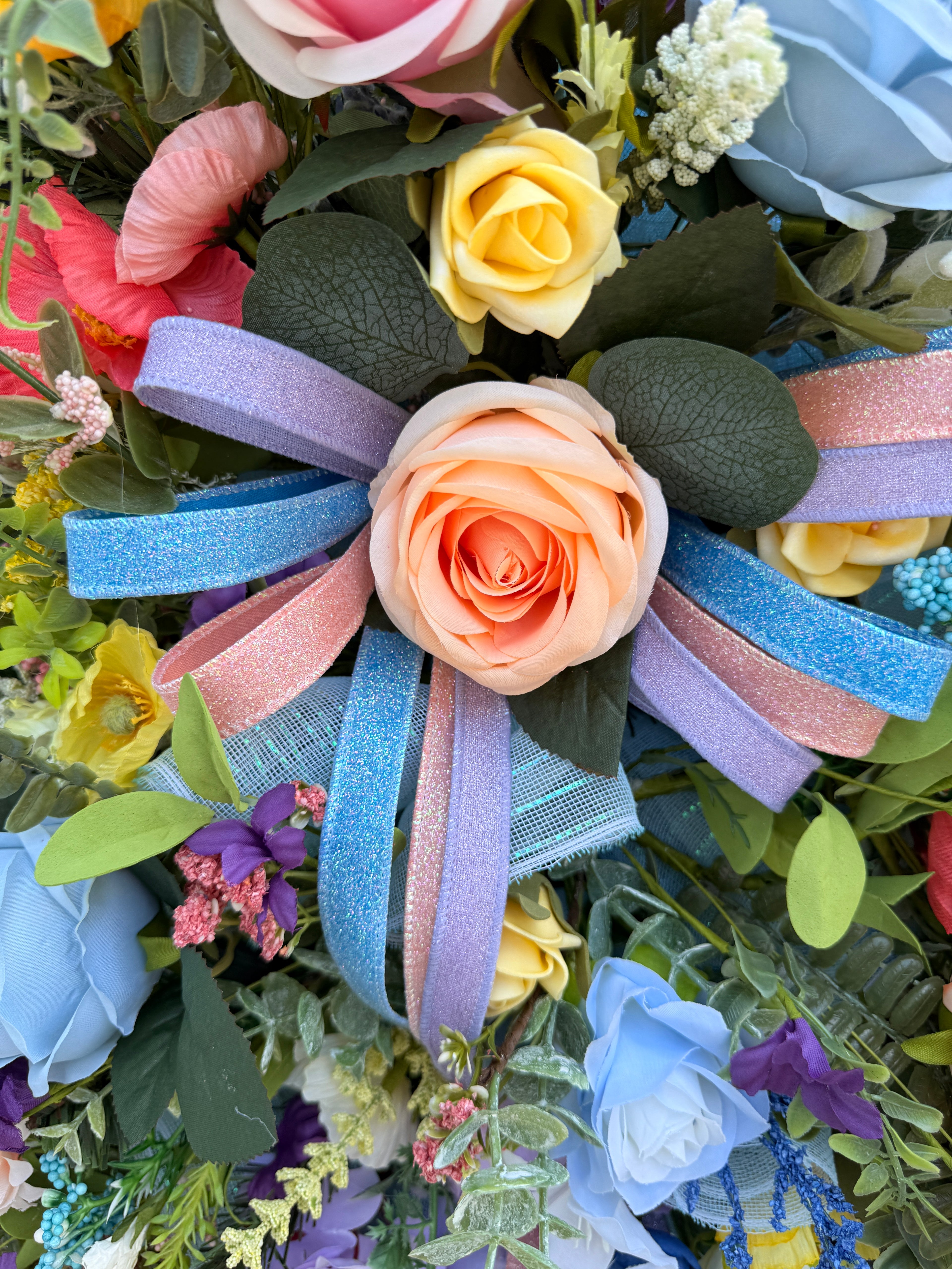 Large Floral Door Swag