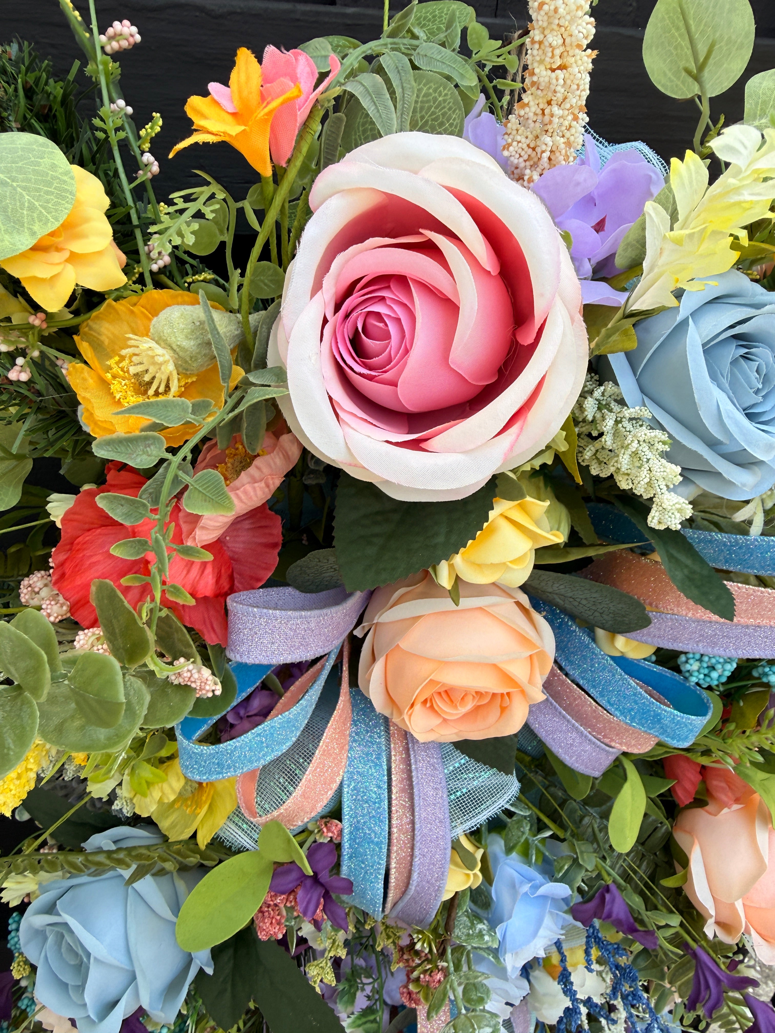 Large Floral Door Swag