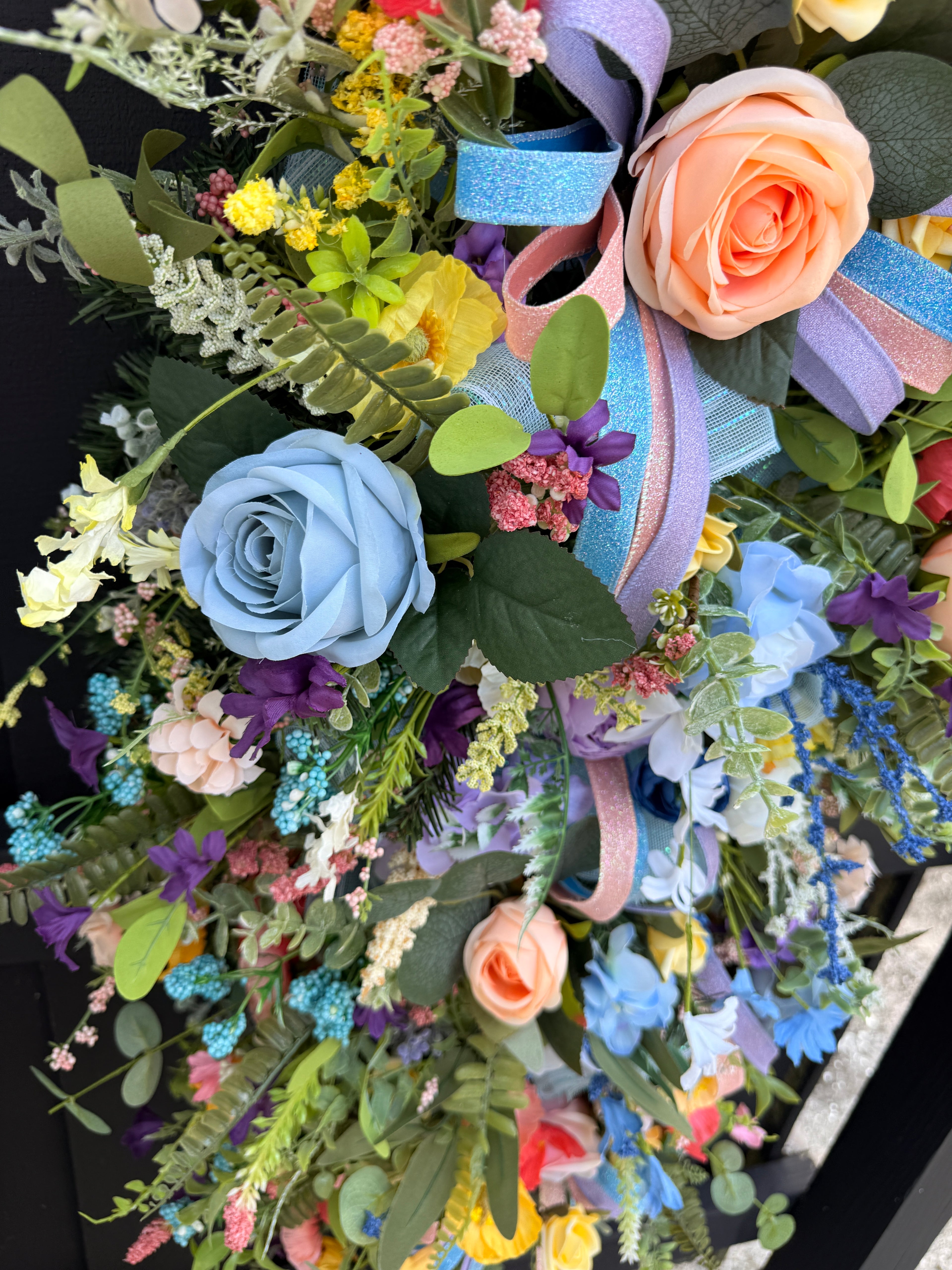 Large Floral Door Swag