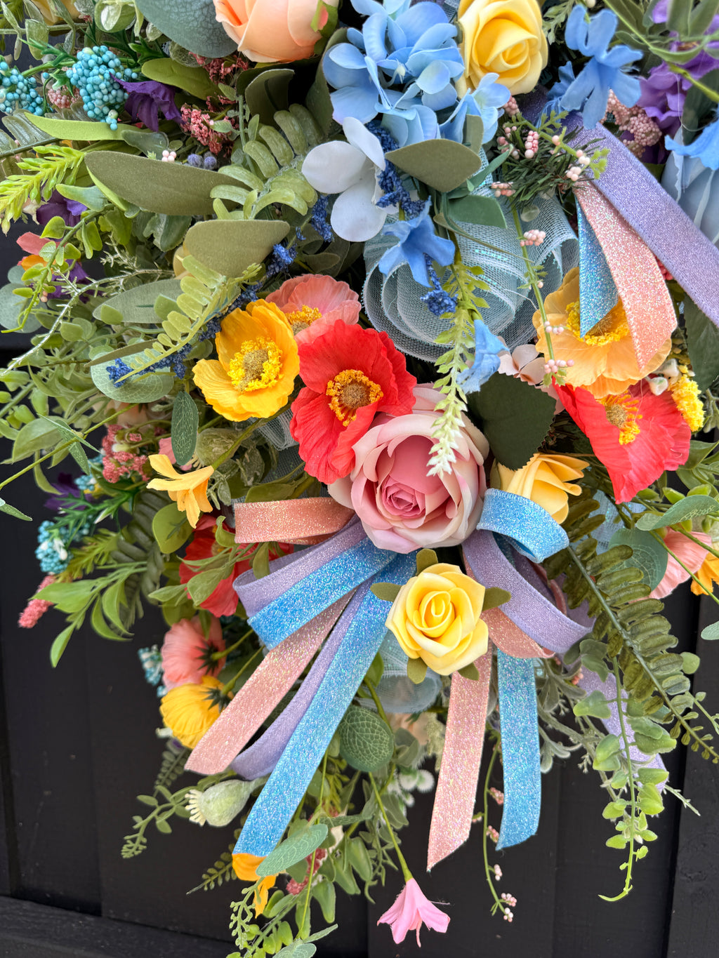 Large Floral Door Swag