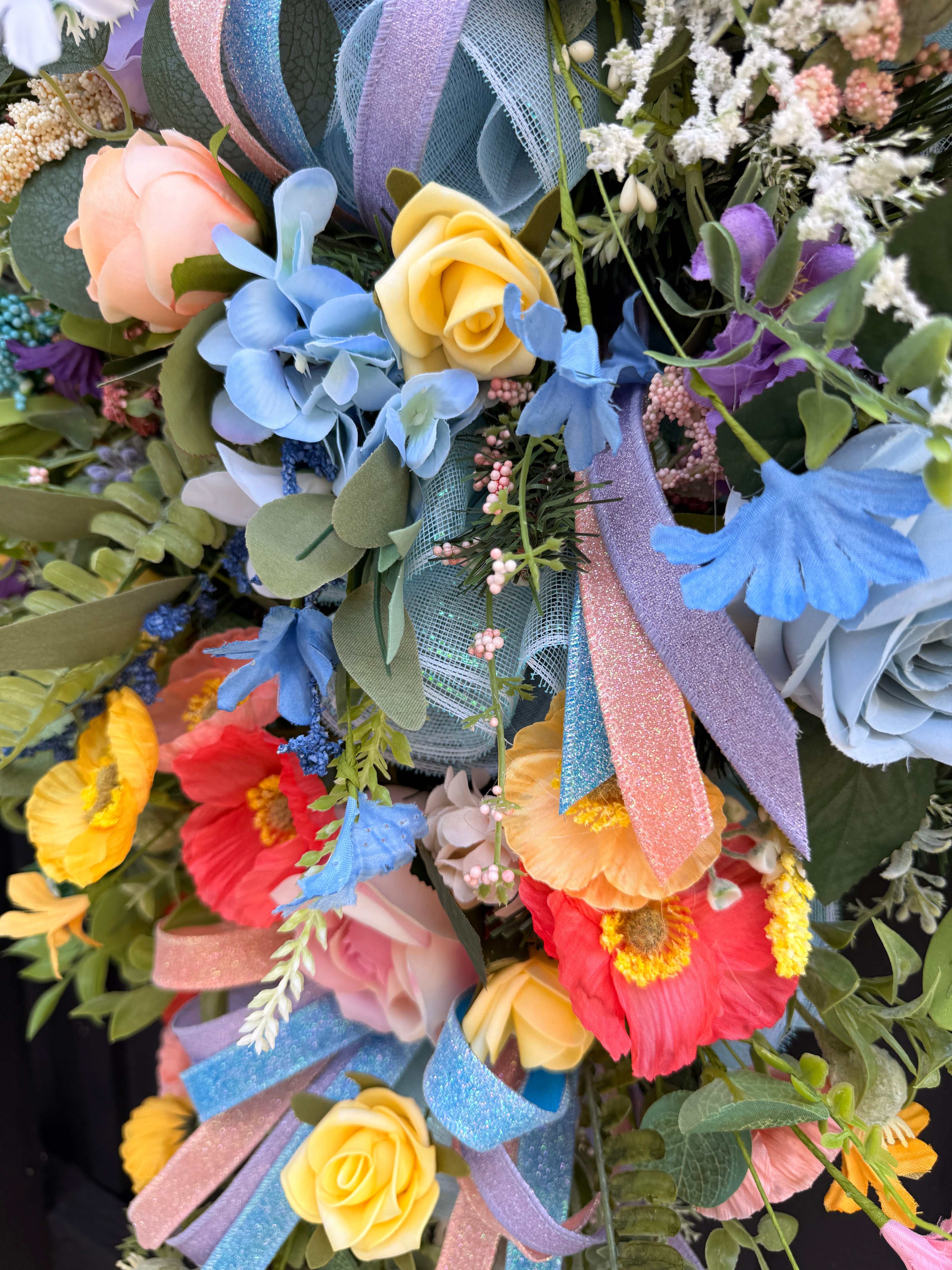 Large Floral Door Swag