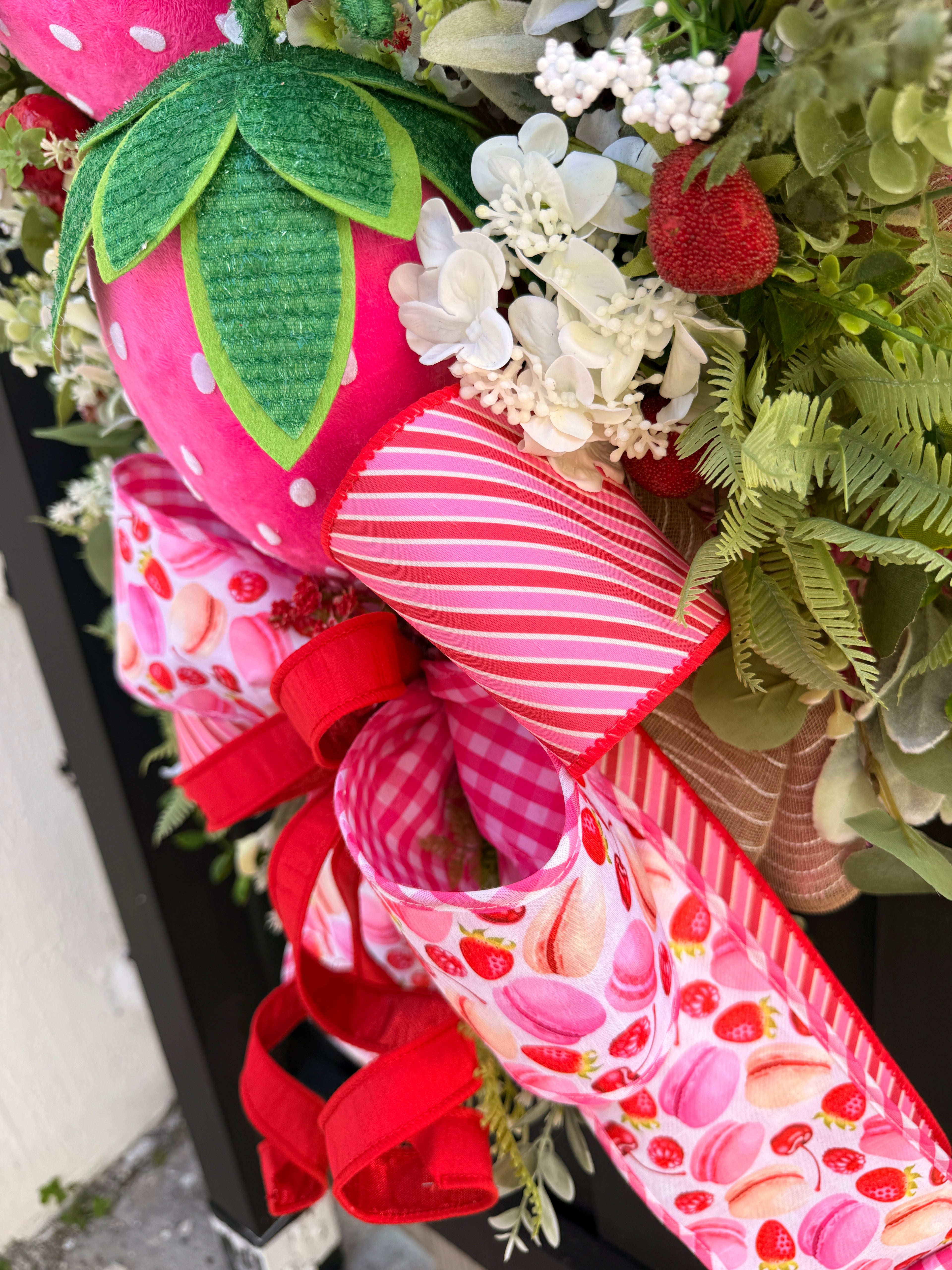 Strawberry Wreath, Farmhouse Fruit Door Decor