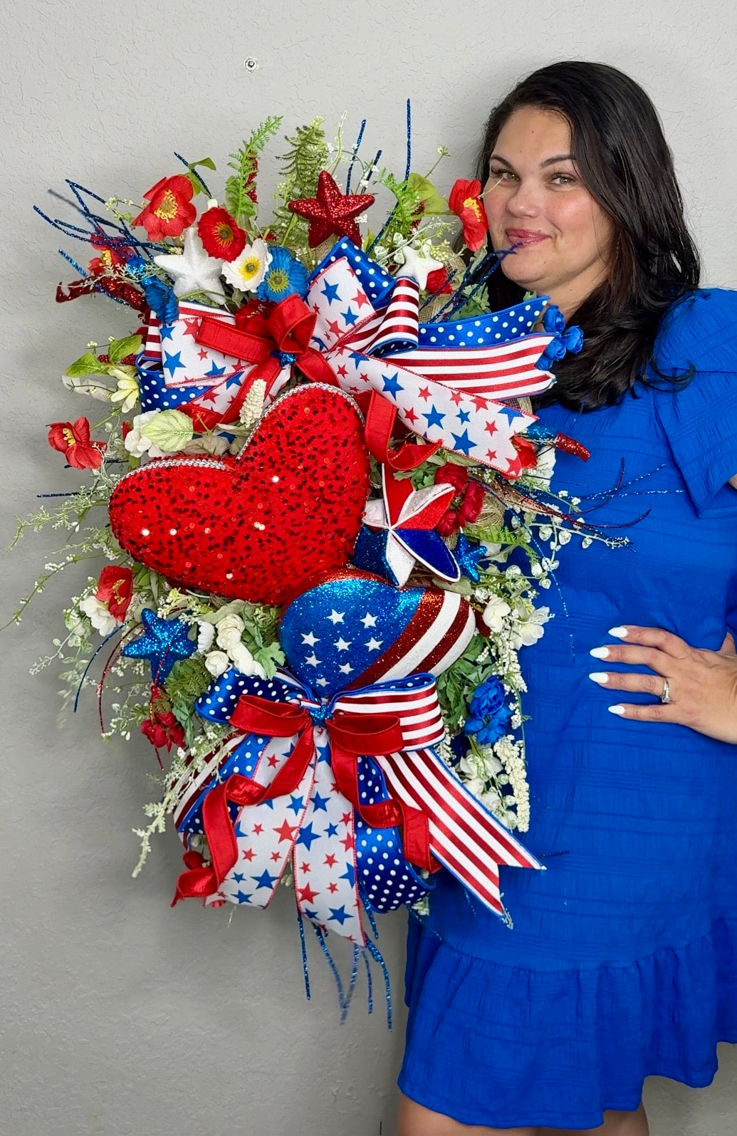 Patriotic Door Swag, Summer Wreath
