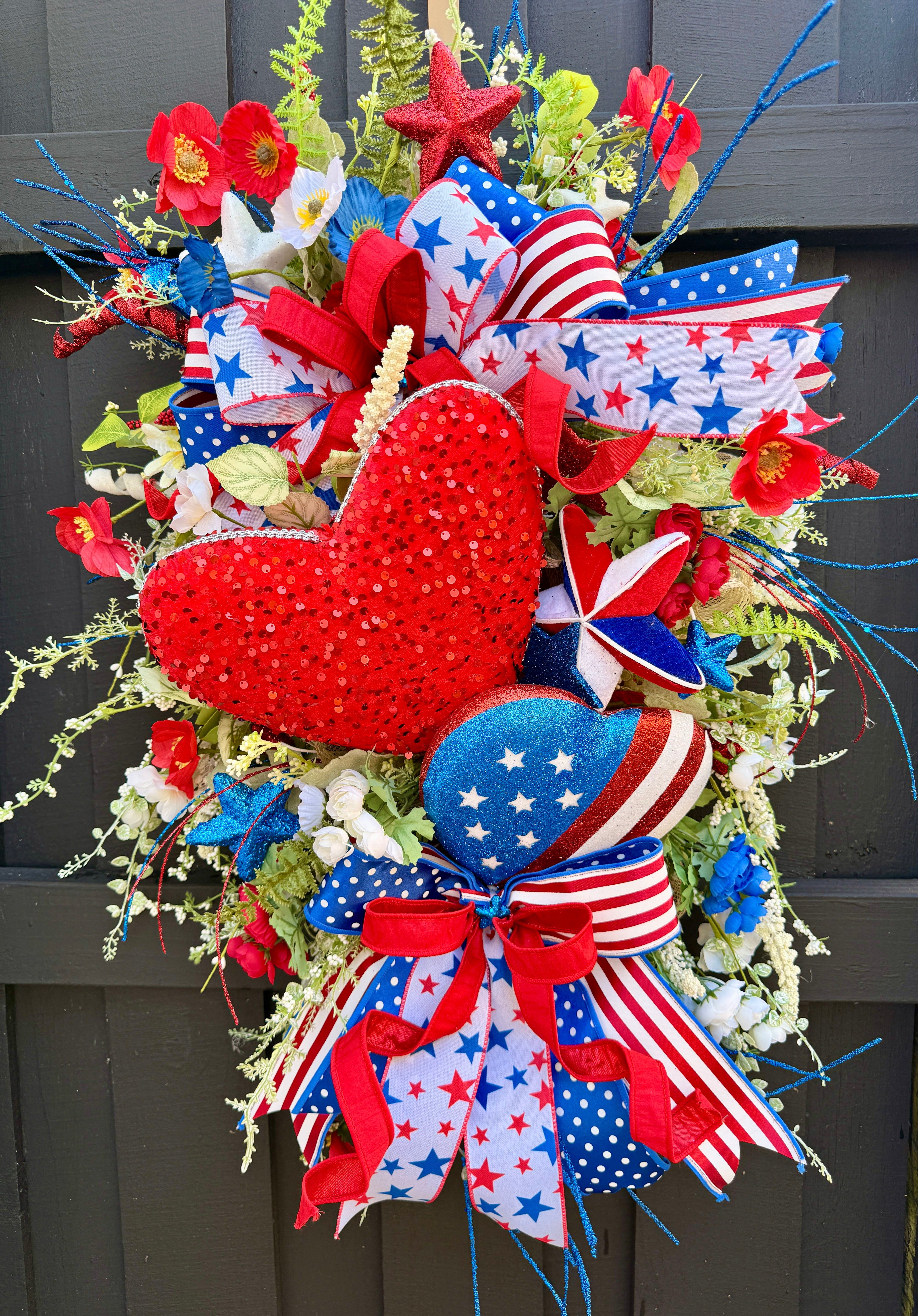 Patriotic Door Swag, Summer Wreath