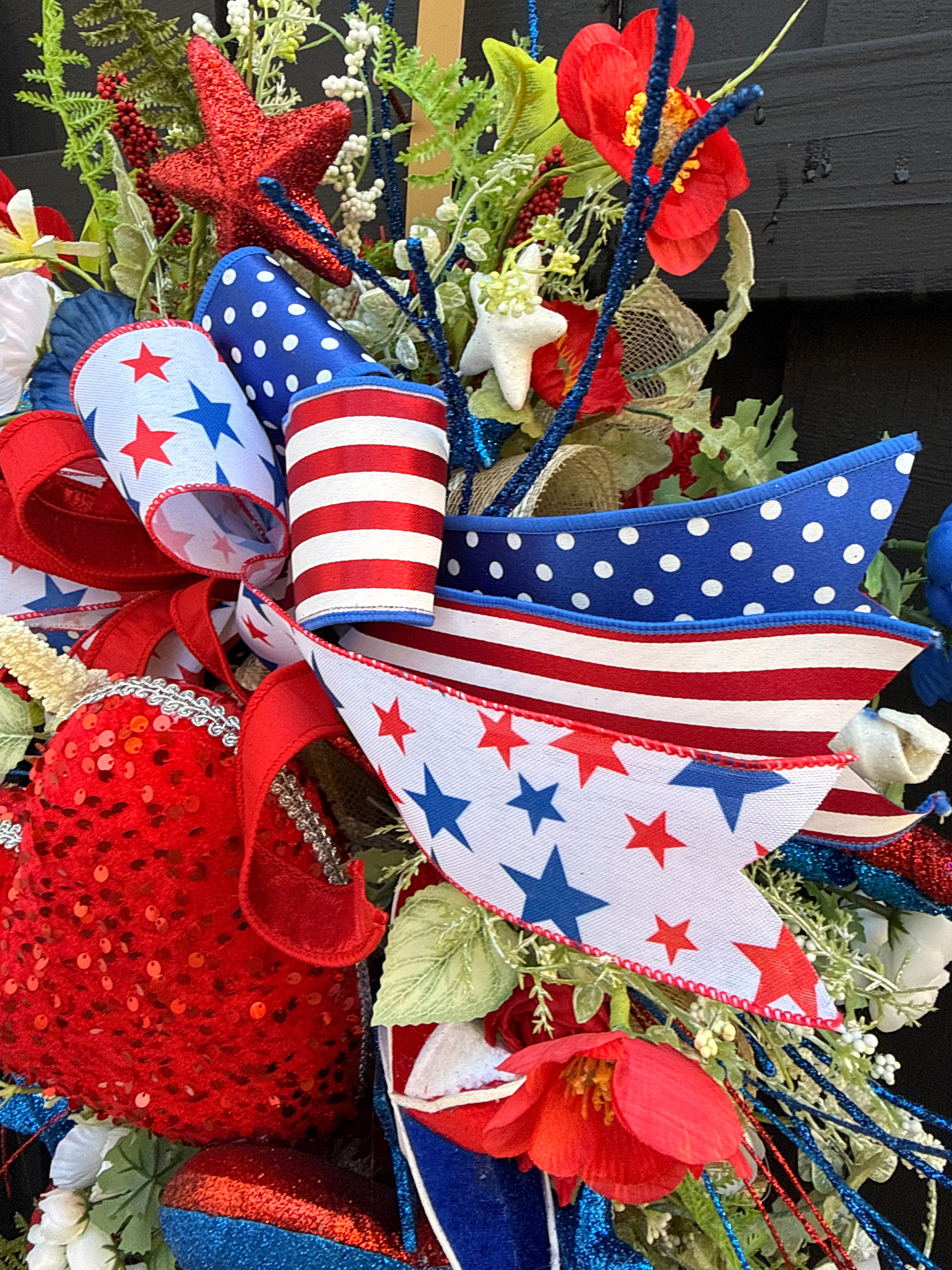 Patriotic Door Swag, Summer Wreath