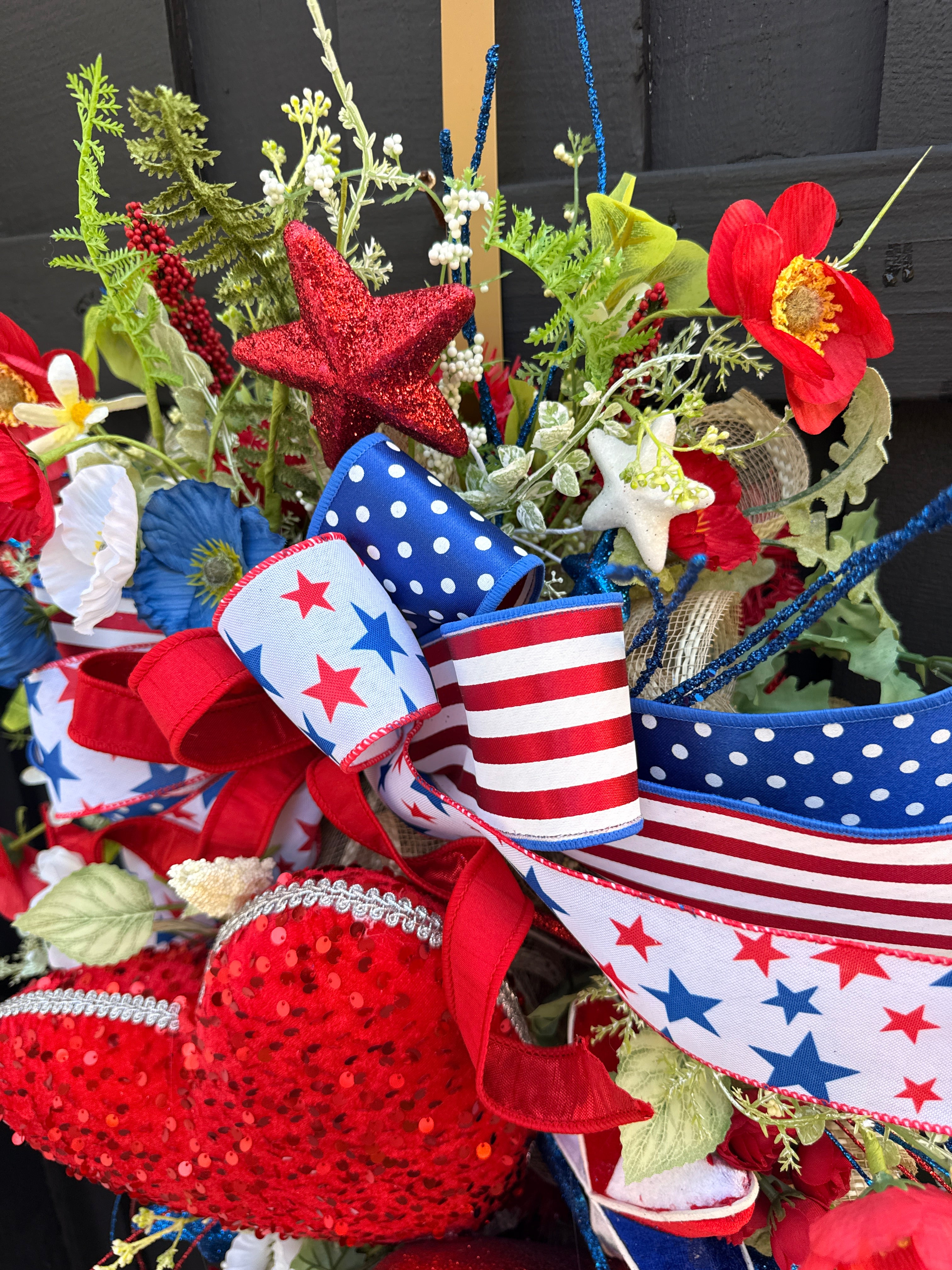 Patriotic Door Swag, Summer Wreath