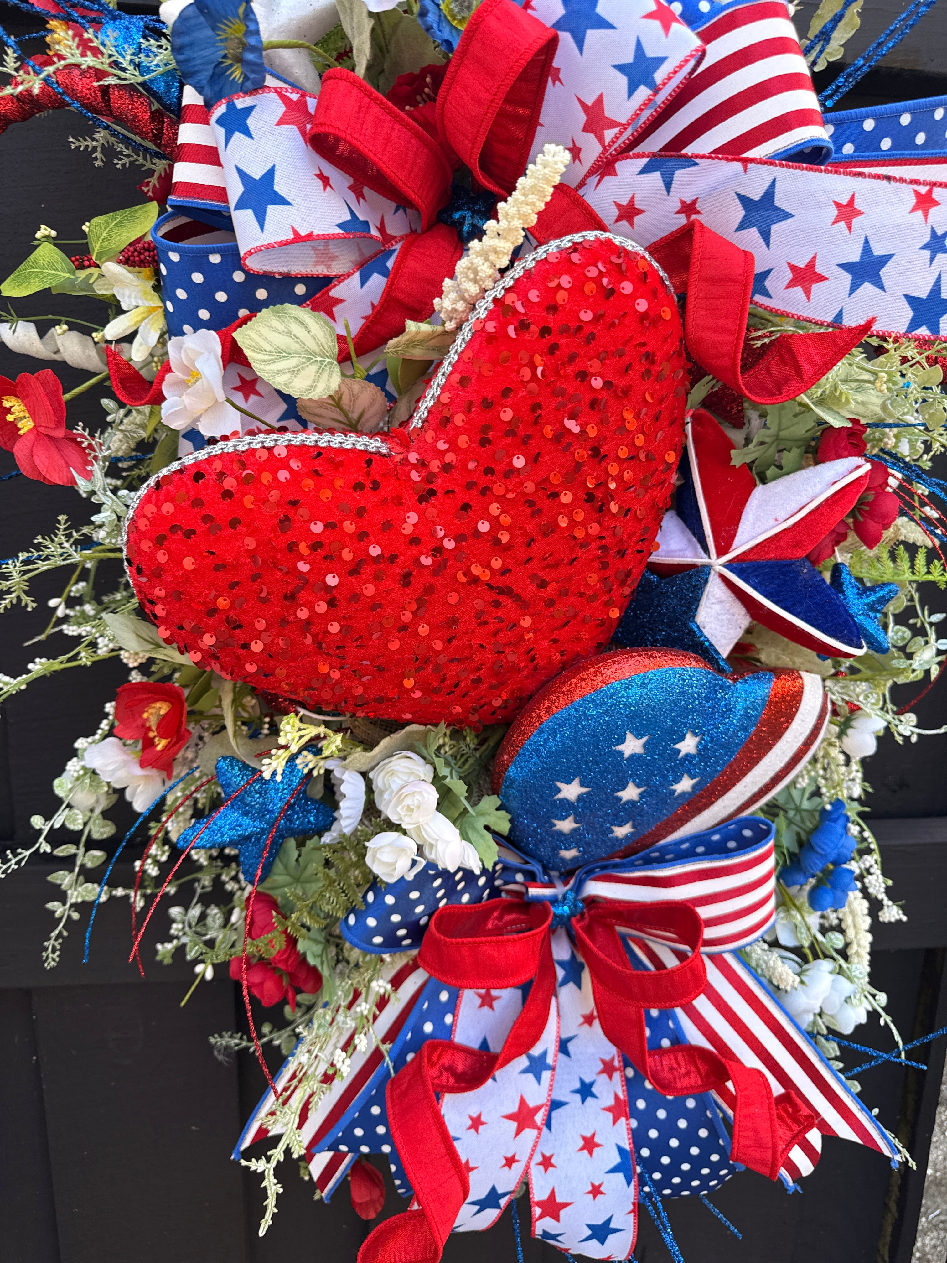 Patriotic Door Swag, Summer Wreath