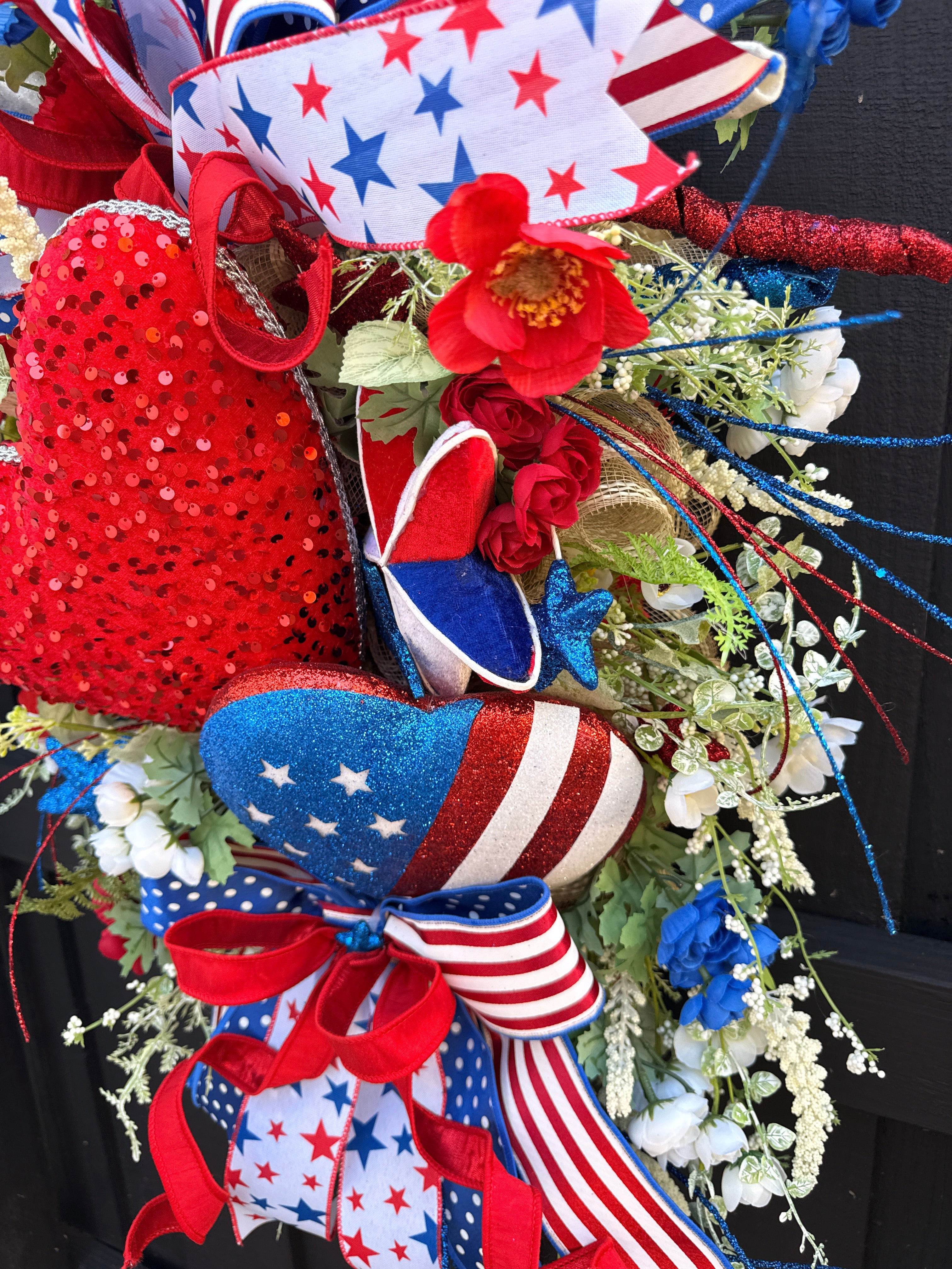 Patriotic Door Swag, Summer Wreath