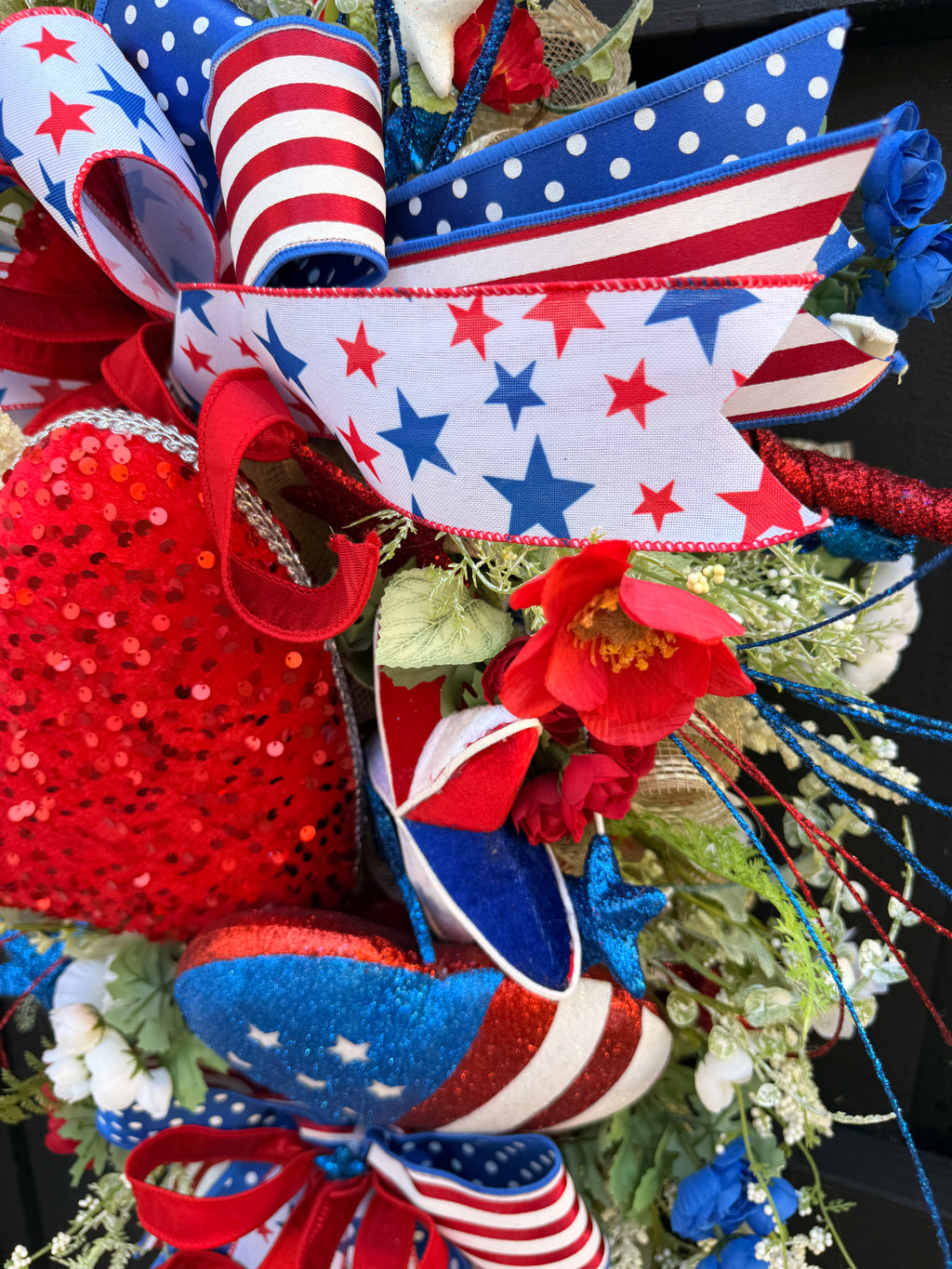 Patriotic Door Swag, Summer Wreath
