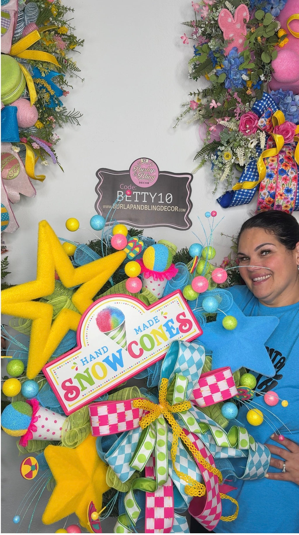 Hand Made Snow Cones Wreath