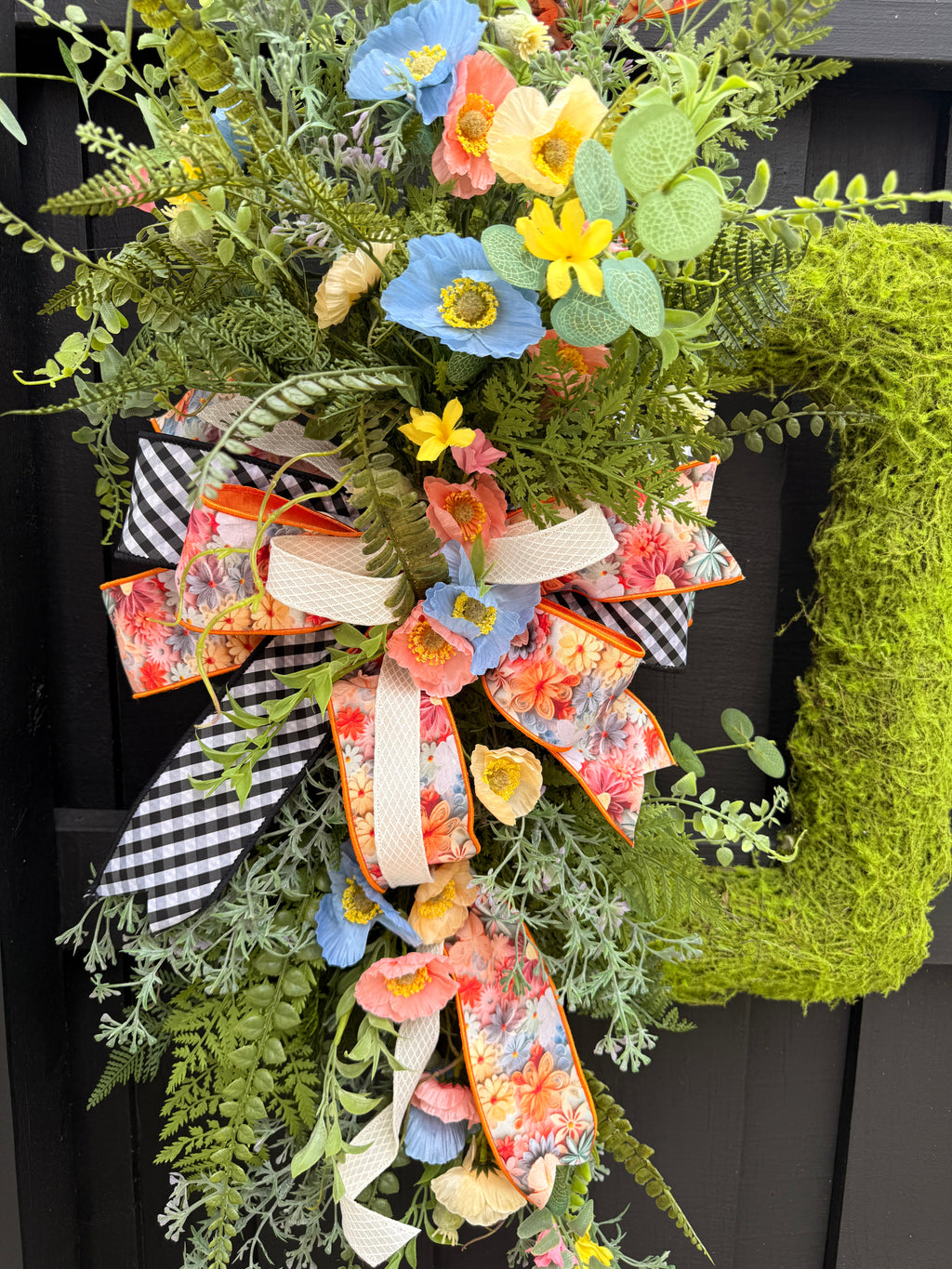 Spring Moss Wreath, Garden Style Wreath