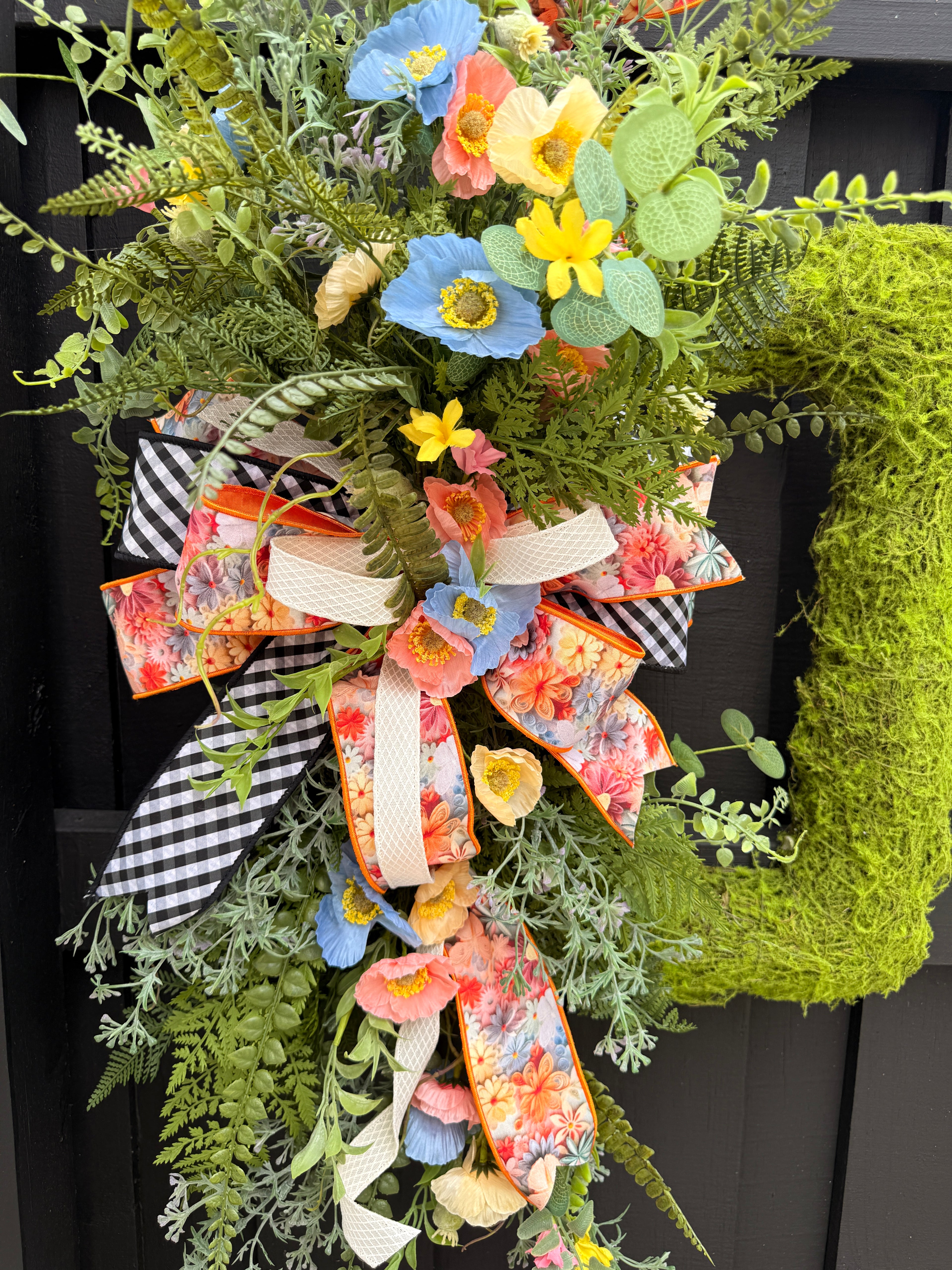 Spring Moss Wreath, Garden Style Wreath