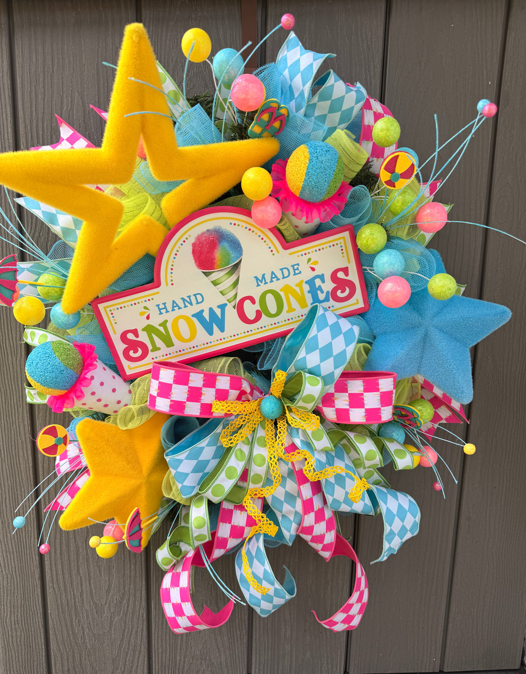 Hand Made Snow Cones Wreath