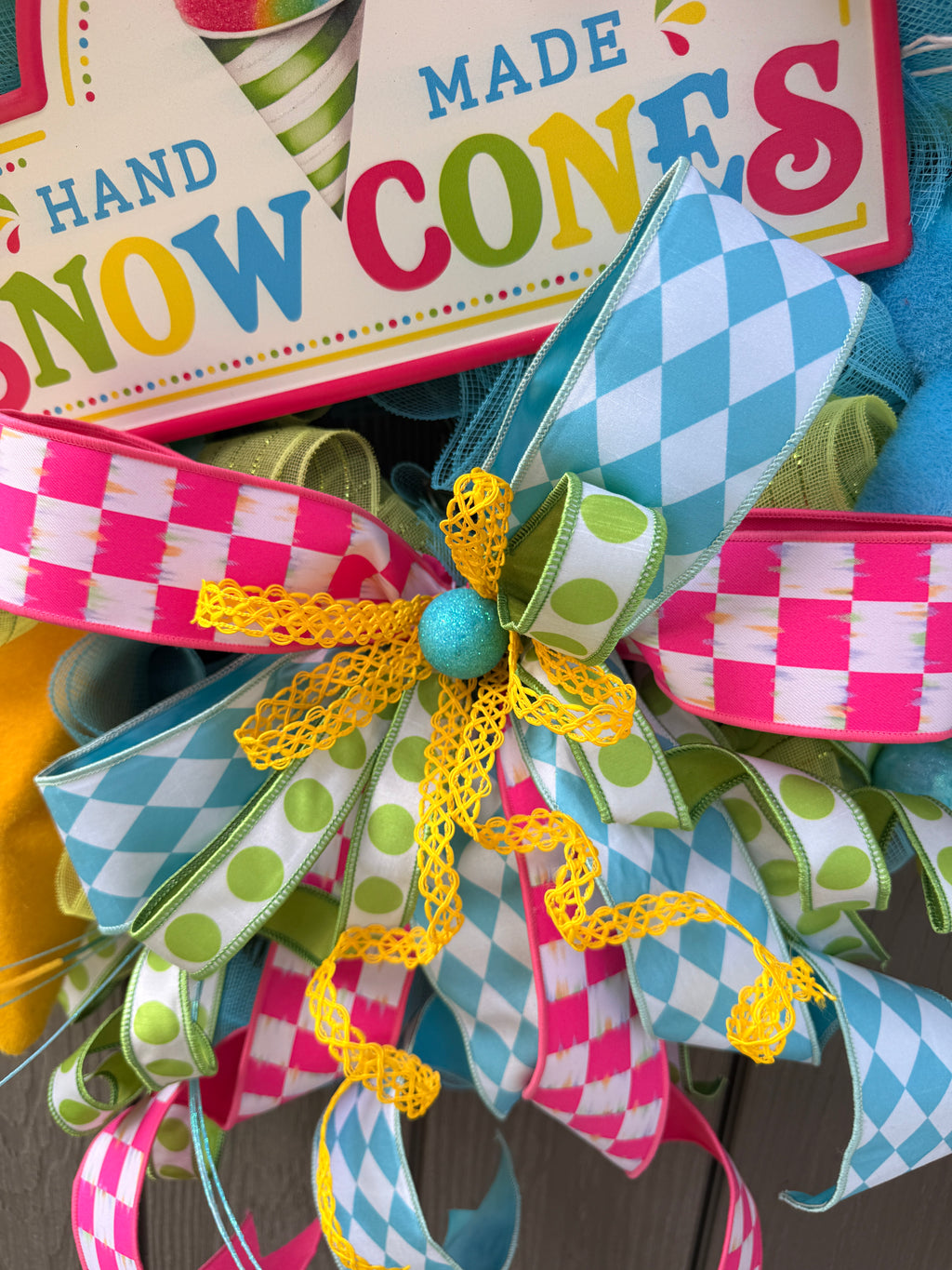 Hand Made Snow Cones Wreath