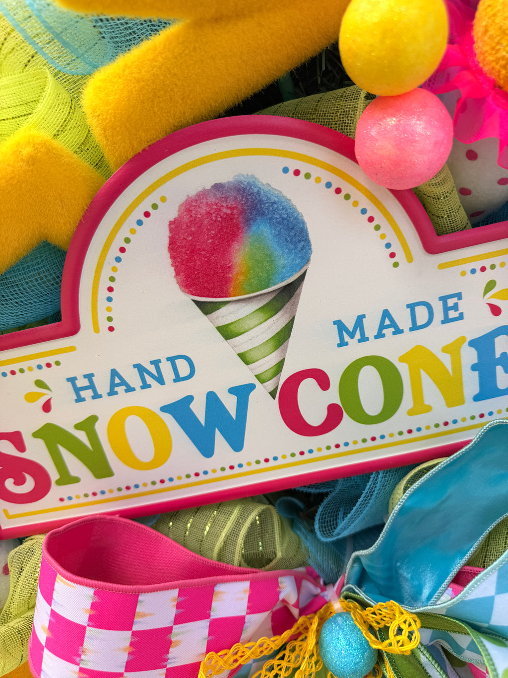Hand Made Snow Cones Wreath