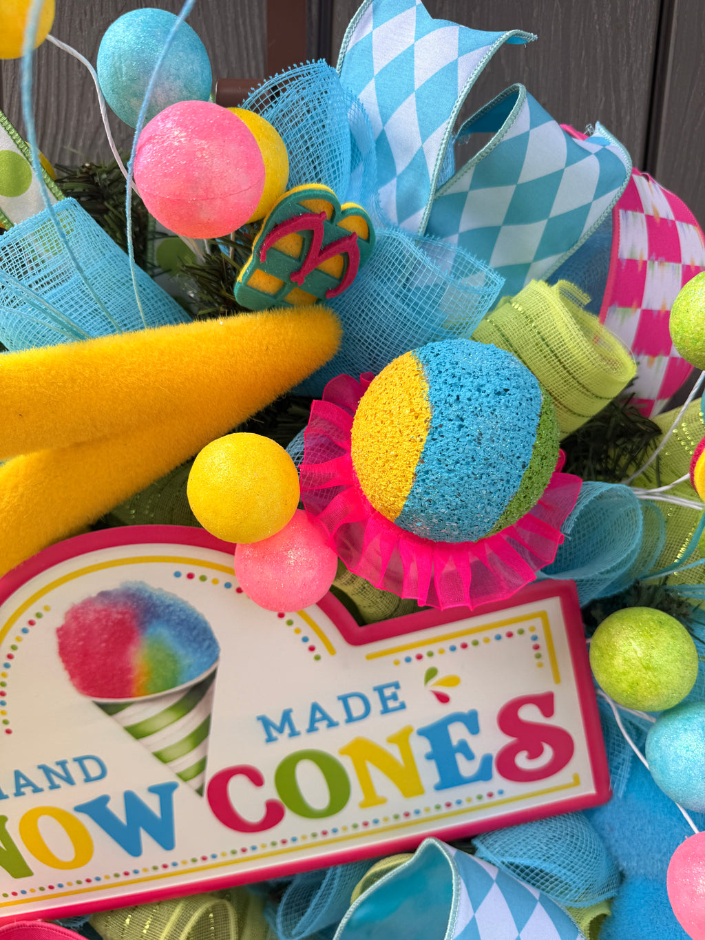 Hand Made Snow Cones Wreath