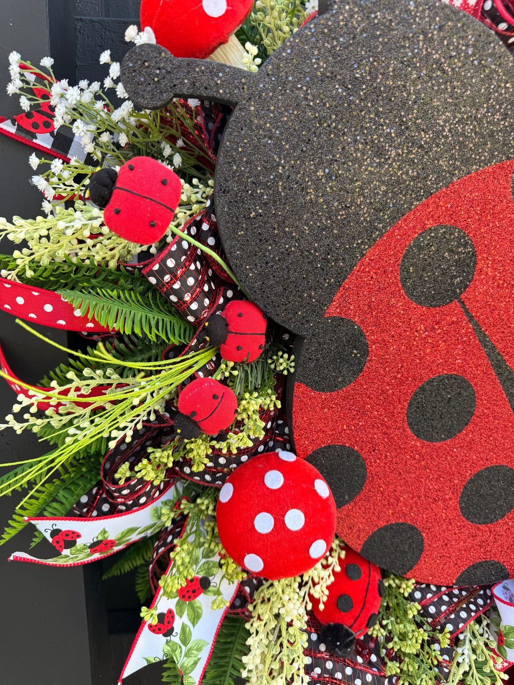 Ladybug Wreath, Spring Summer Wreath