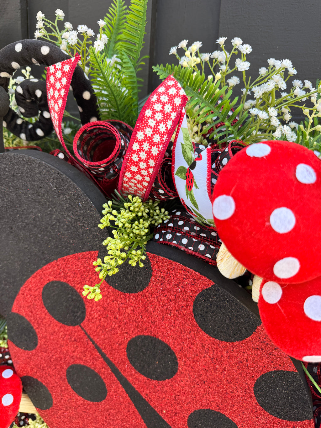 Ladybug Wreath, Spring Summer Wreath