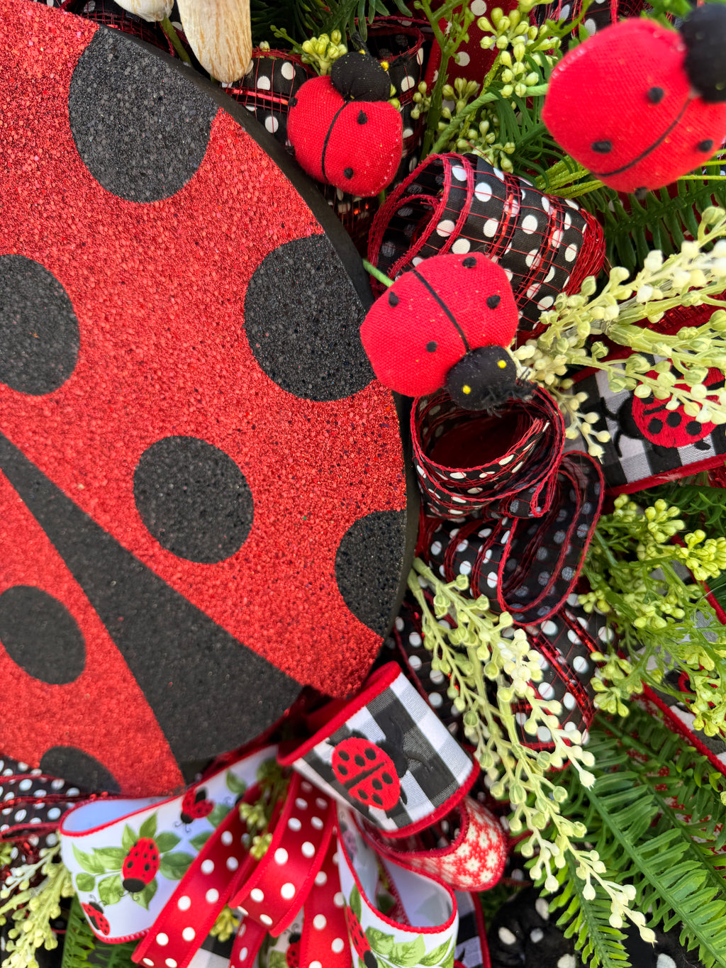 Ladybug Wreath, Spring Summer Wreath