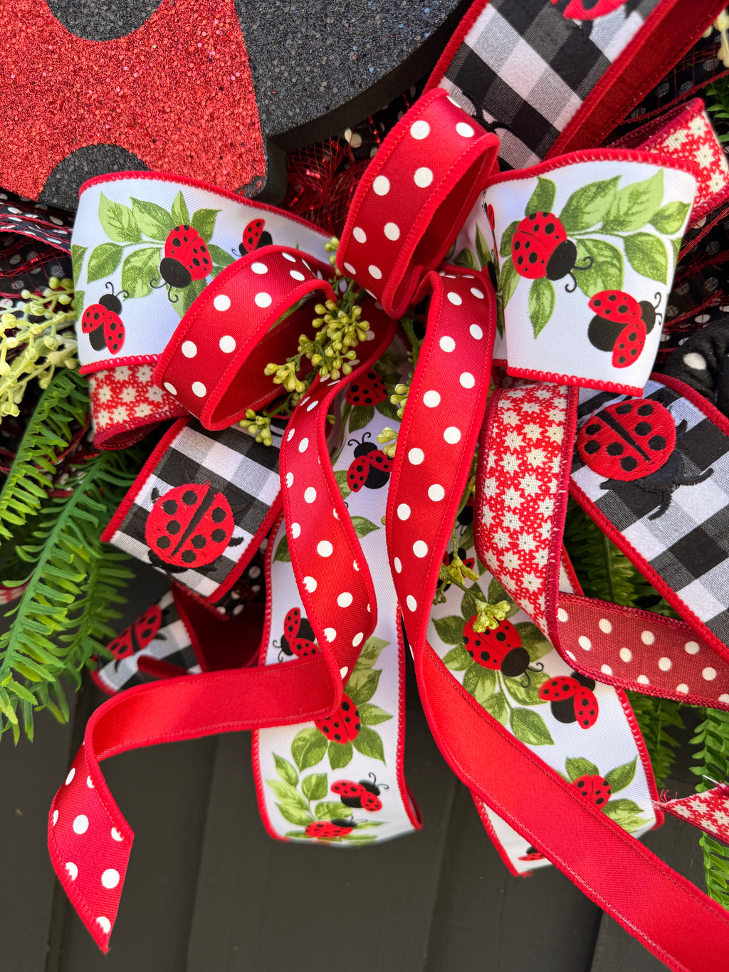 Ladybug Wreath, Spring Summer Wreath