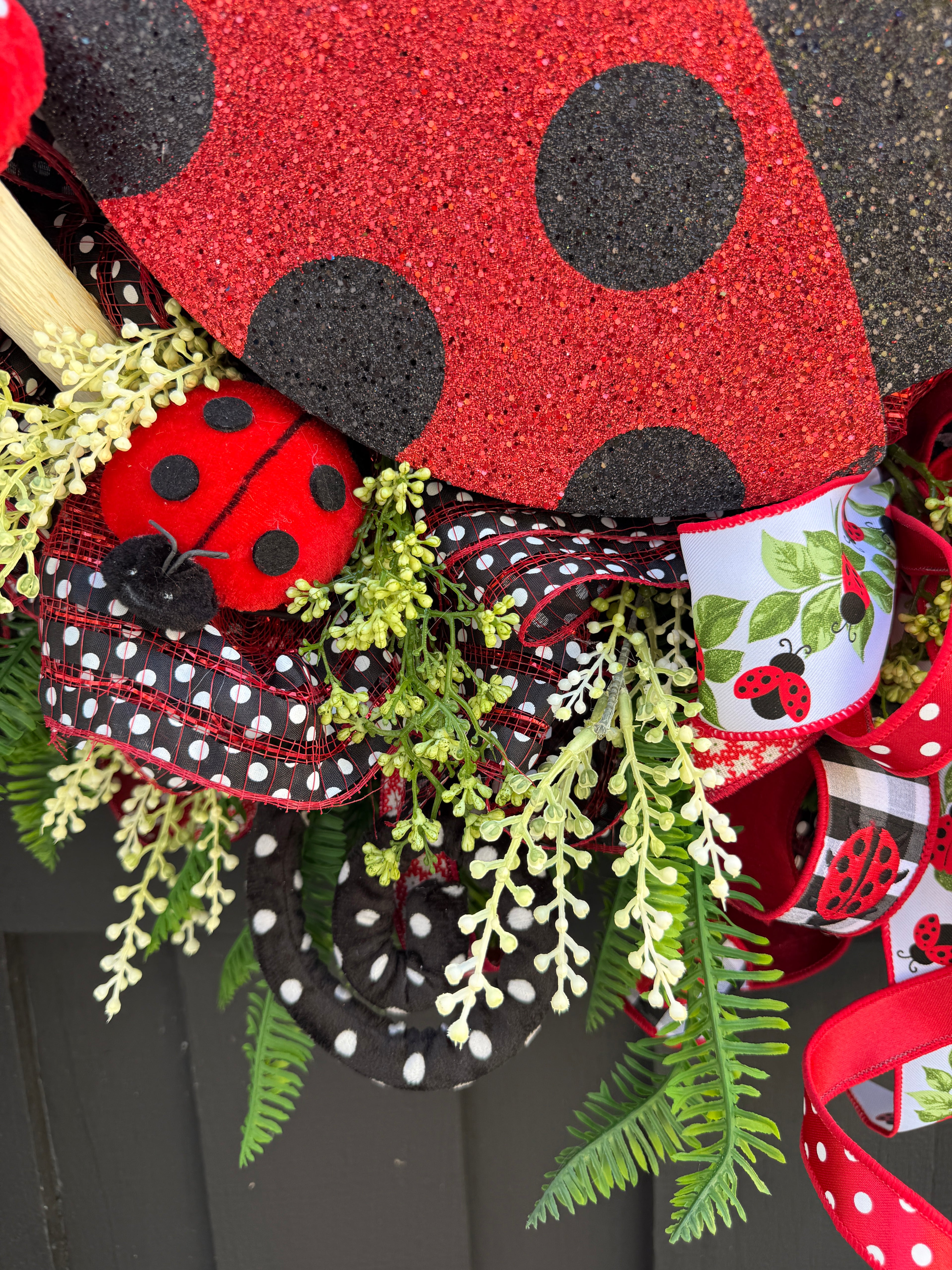 Ladybug Wreath, Spring Summer Wreath