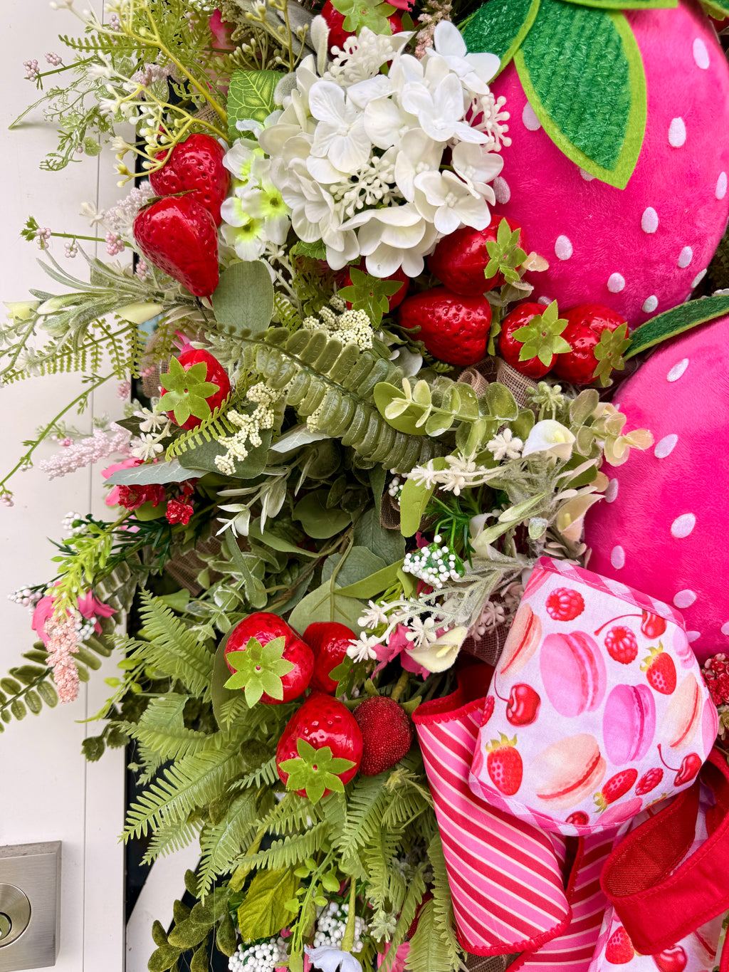 Strawberry Wreath, Farmhouse Fruit Door Decor