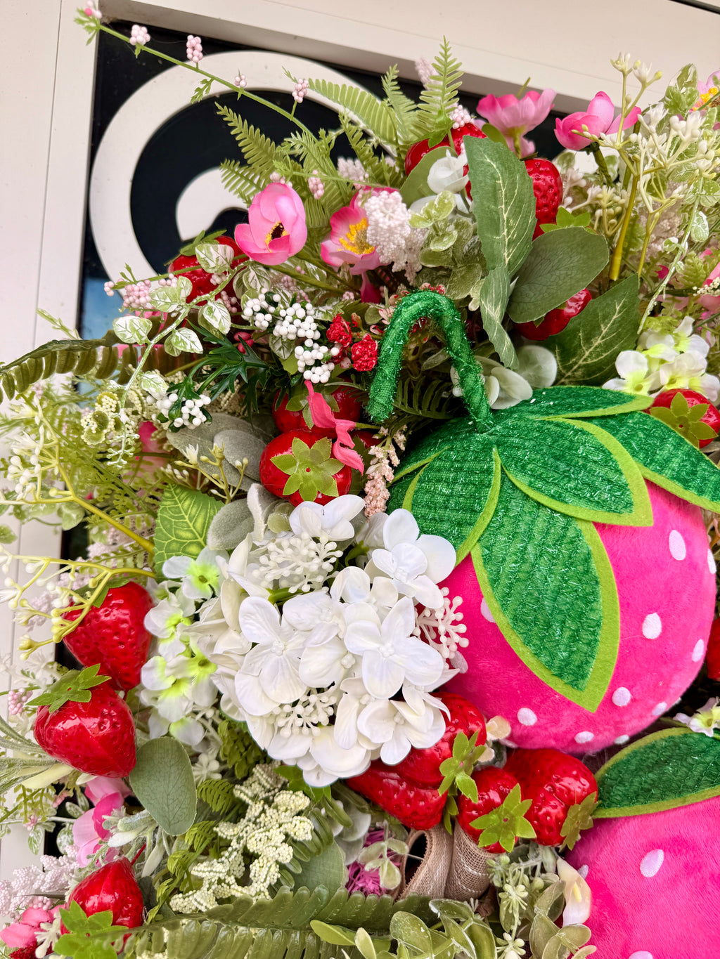 Strawberry Wreath, Farmhouse Fruit Door Decor