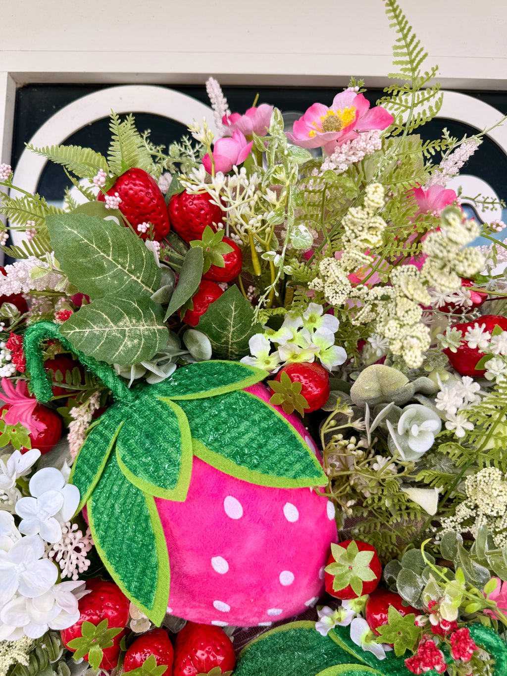 Strawberry Wreath, Farmhouse Fruit Door Decor