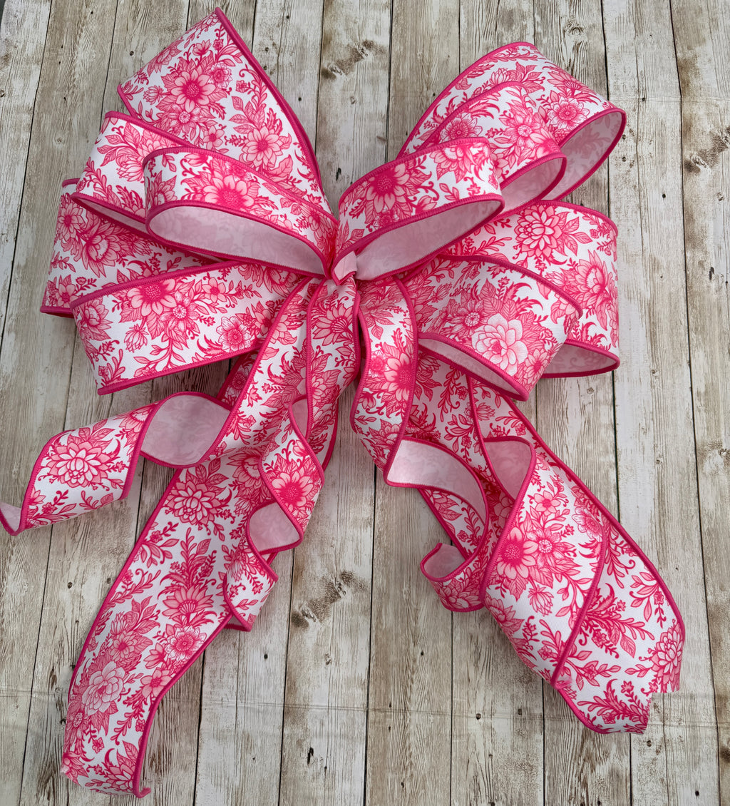 Large Pink Bow, Pink Chinoiserie Bow