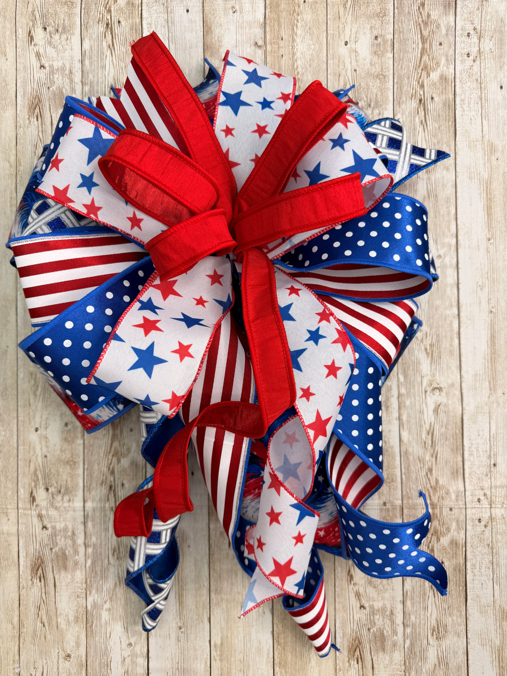 Large Patriotic Bow, Red White and Blue Decor