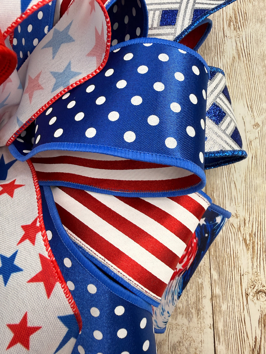 Large Patriotic Bow, Red White and Blue Decor