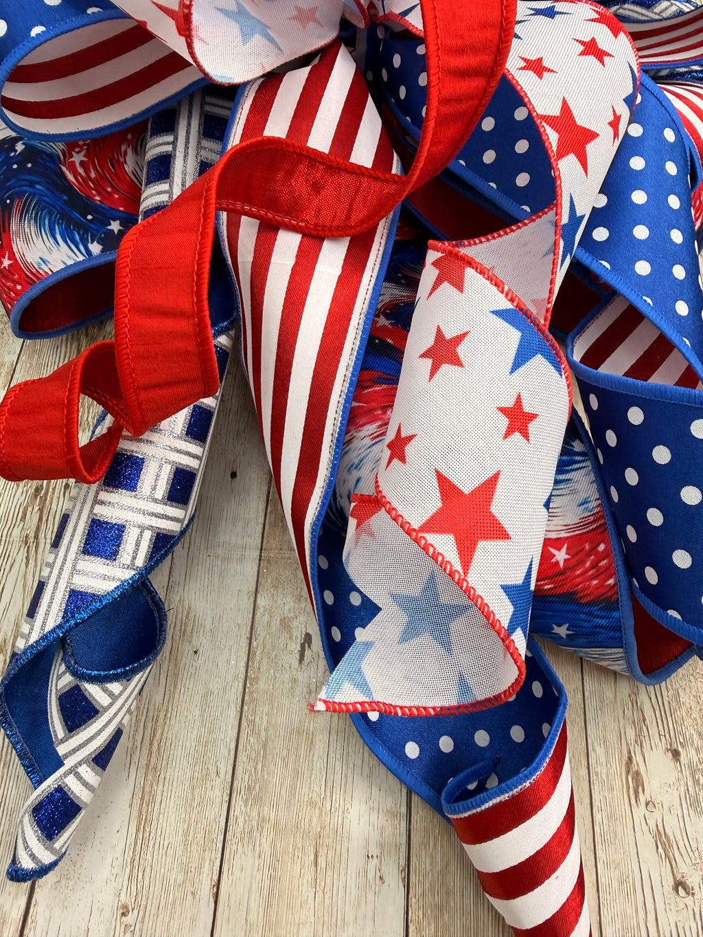 Large Patriotic Bow, Red White and Blue Decor