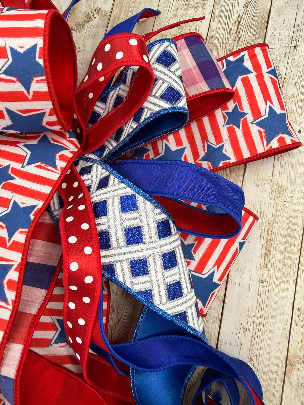 🇺🇸 Large Navy Patriotic Bow | Red White Blue Front Door Bow | 4th of July Wreath Bow | Americana Decor | Memorial Day Bow