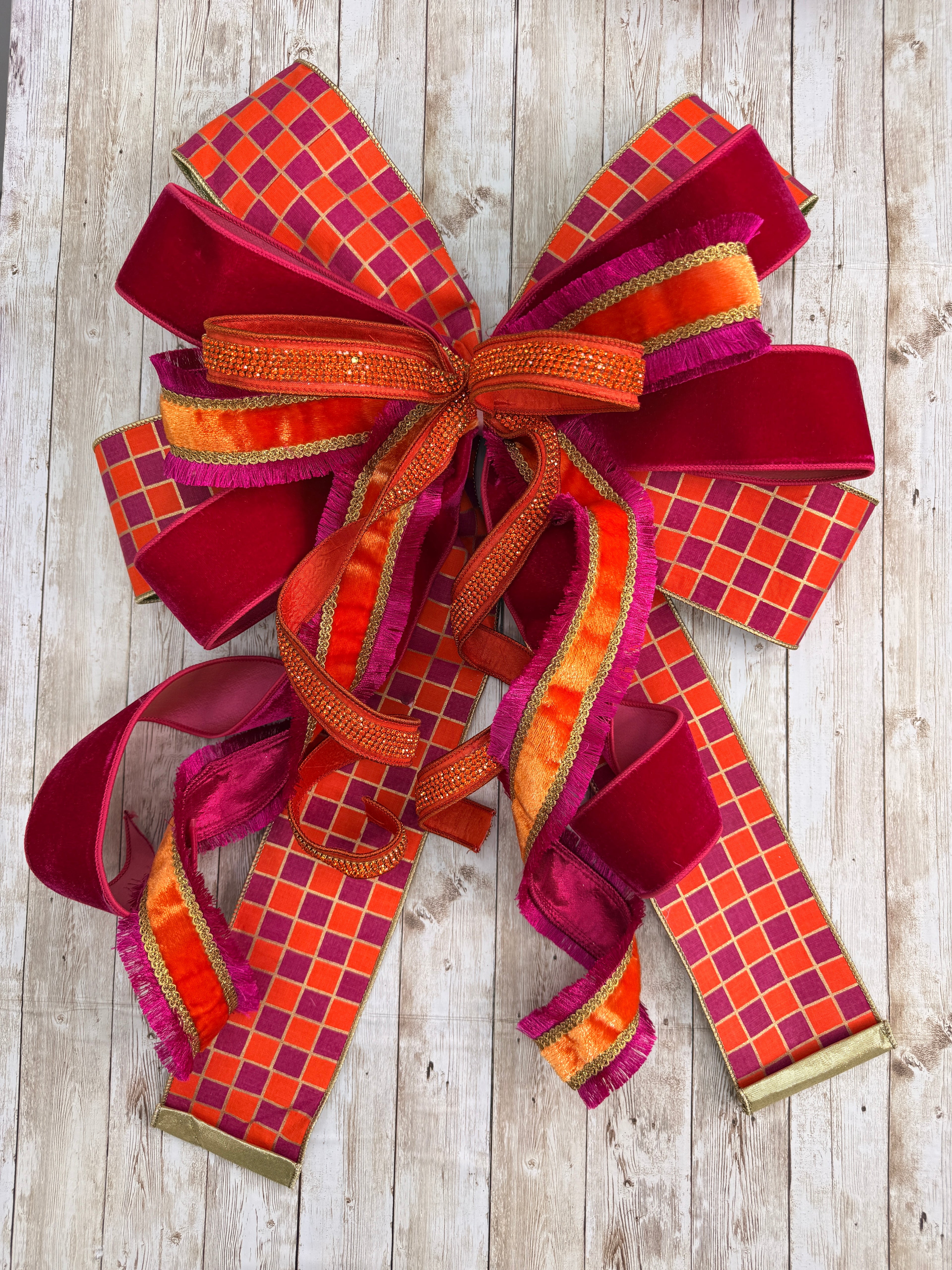 Extra Large Burgundy and Orange Bow, Fall Front Door Decor, Autumn Wreath Bow, Thanksgiving Door Bow, Rustic Elegant Porch Decor, Harvest Bow