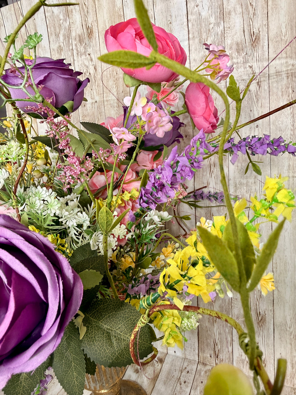 Luxury Floral Centerpiece – Mother’s Day Gift, Bridal Shower Decor, Elegant Pink & Purple Flower Arrangement