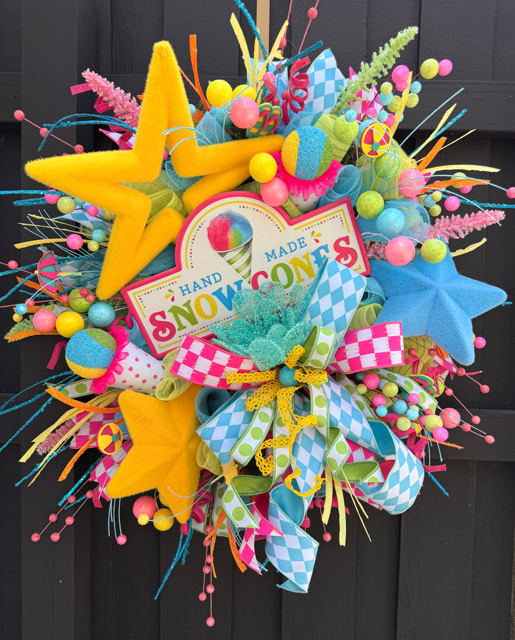 Hand Made Snow Cones Wreath