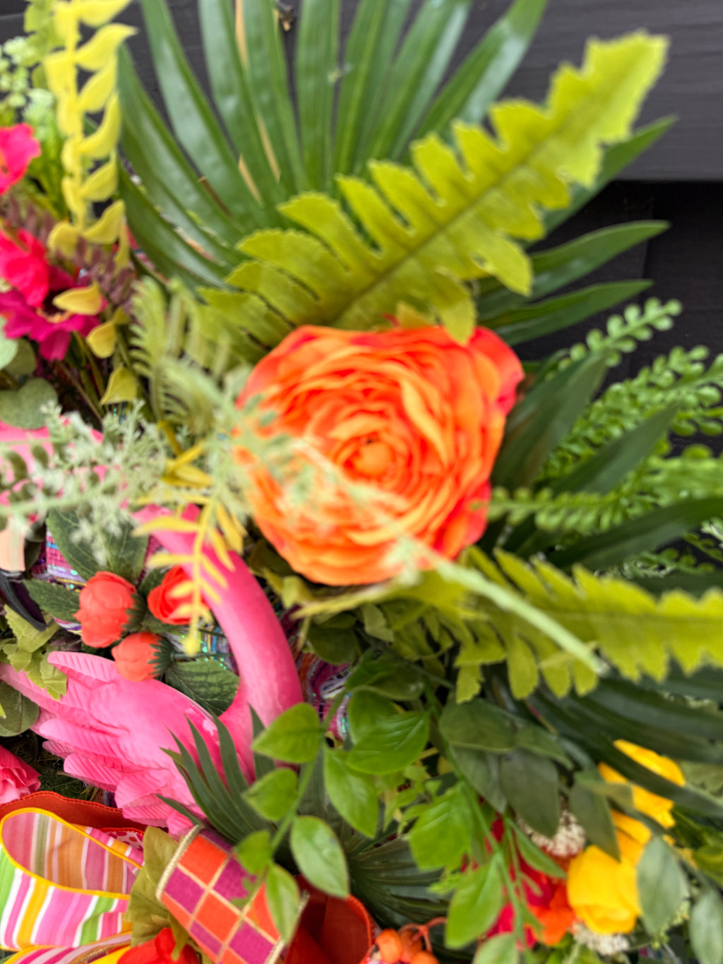 Luxury Tropical Flamingo Wreath – Bright Summer Front Door Decor