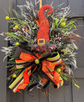 Whimsical Witch Hat Halloween Wreath