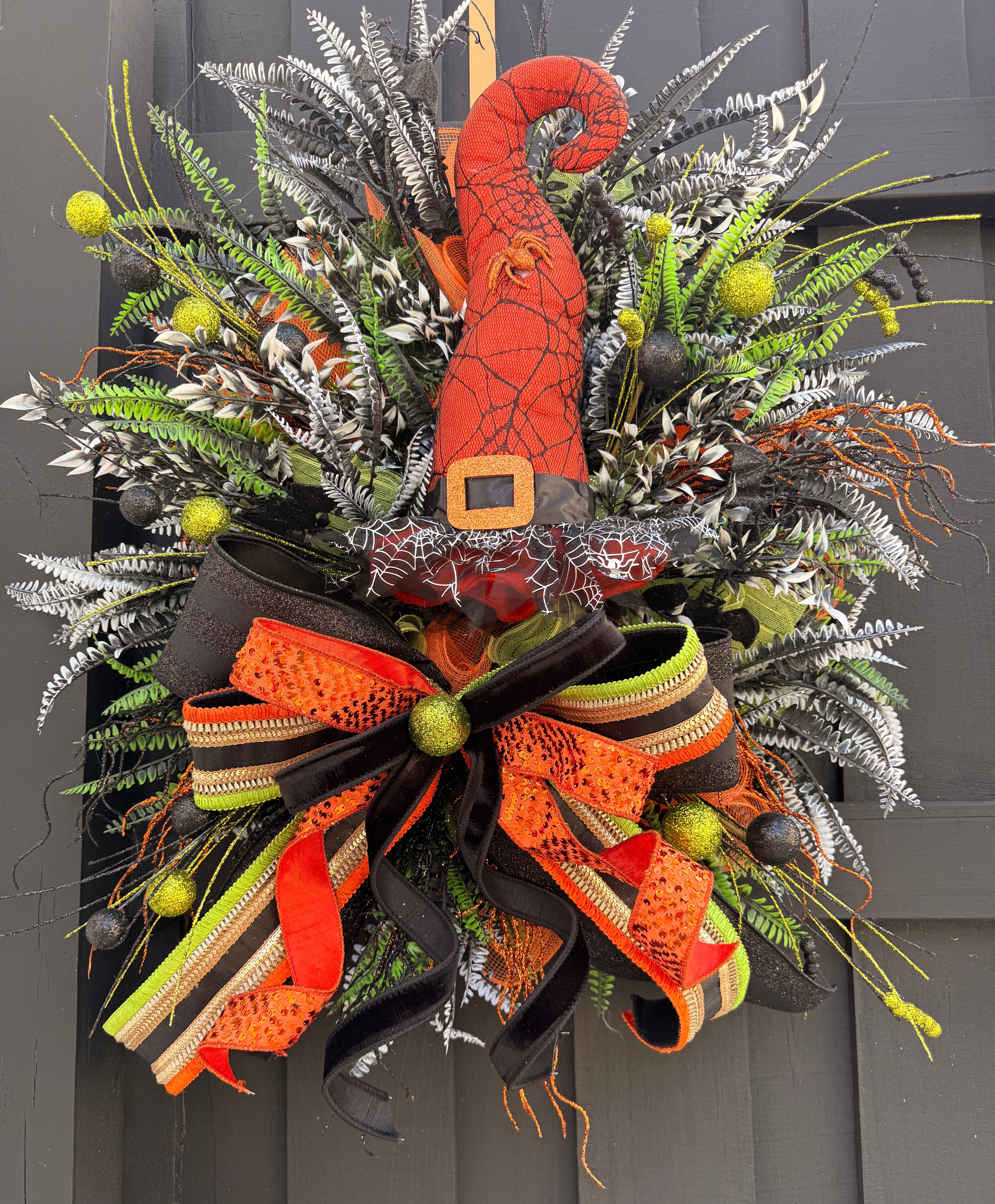Whimsical Witch Hat Halloween Wreath