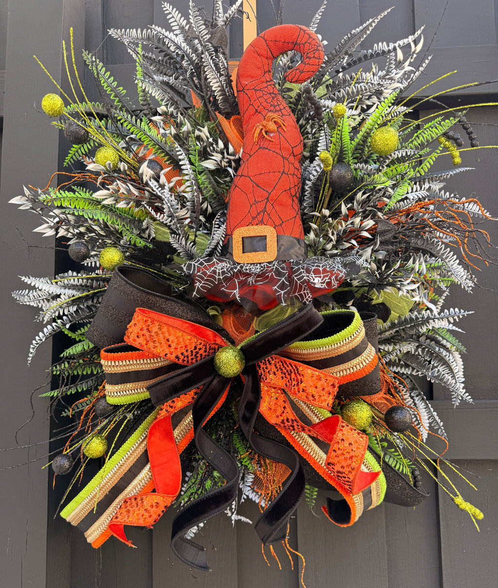 Whimsical Witch Hat Halloween Wreath