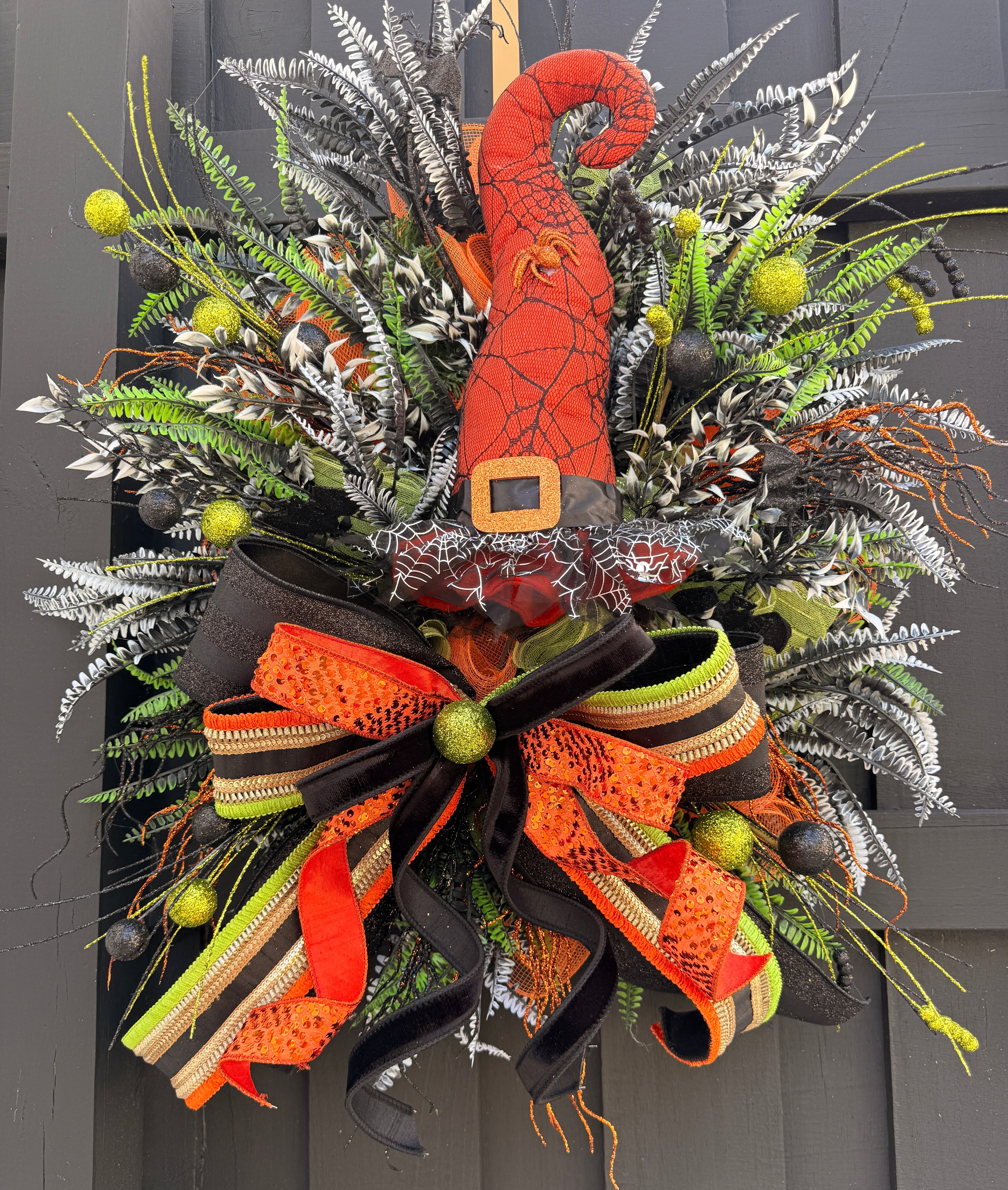 Whimsical Witch Hat Halloween Wreath