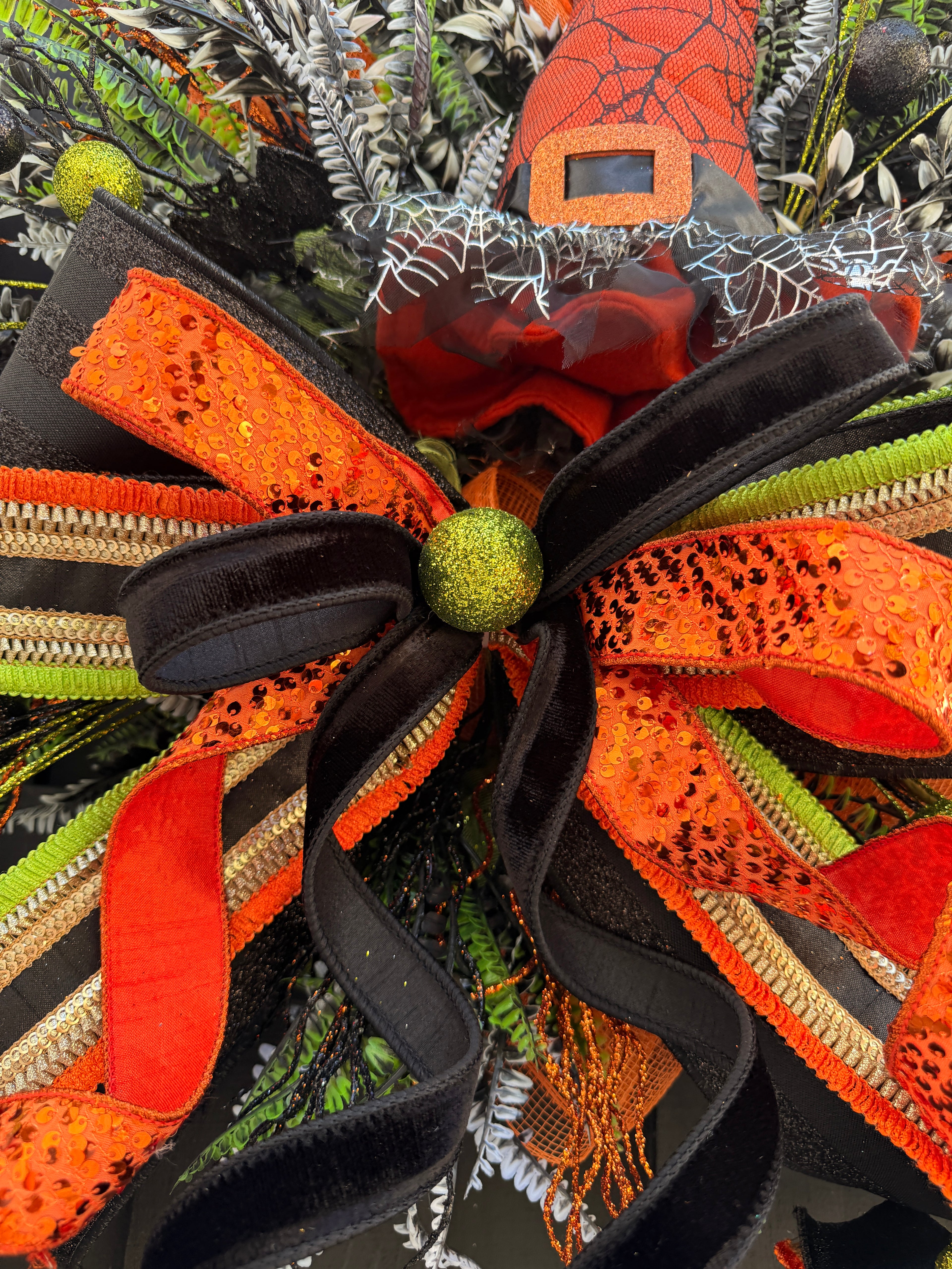 Whimsical Witch Hat Halloween Wreath