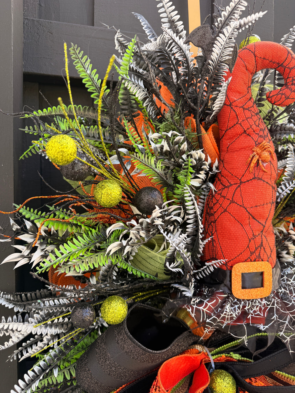 Whimsical Witch Hat Halloween Wreath