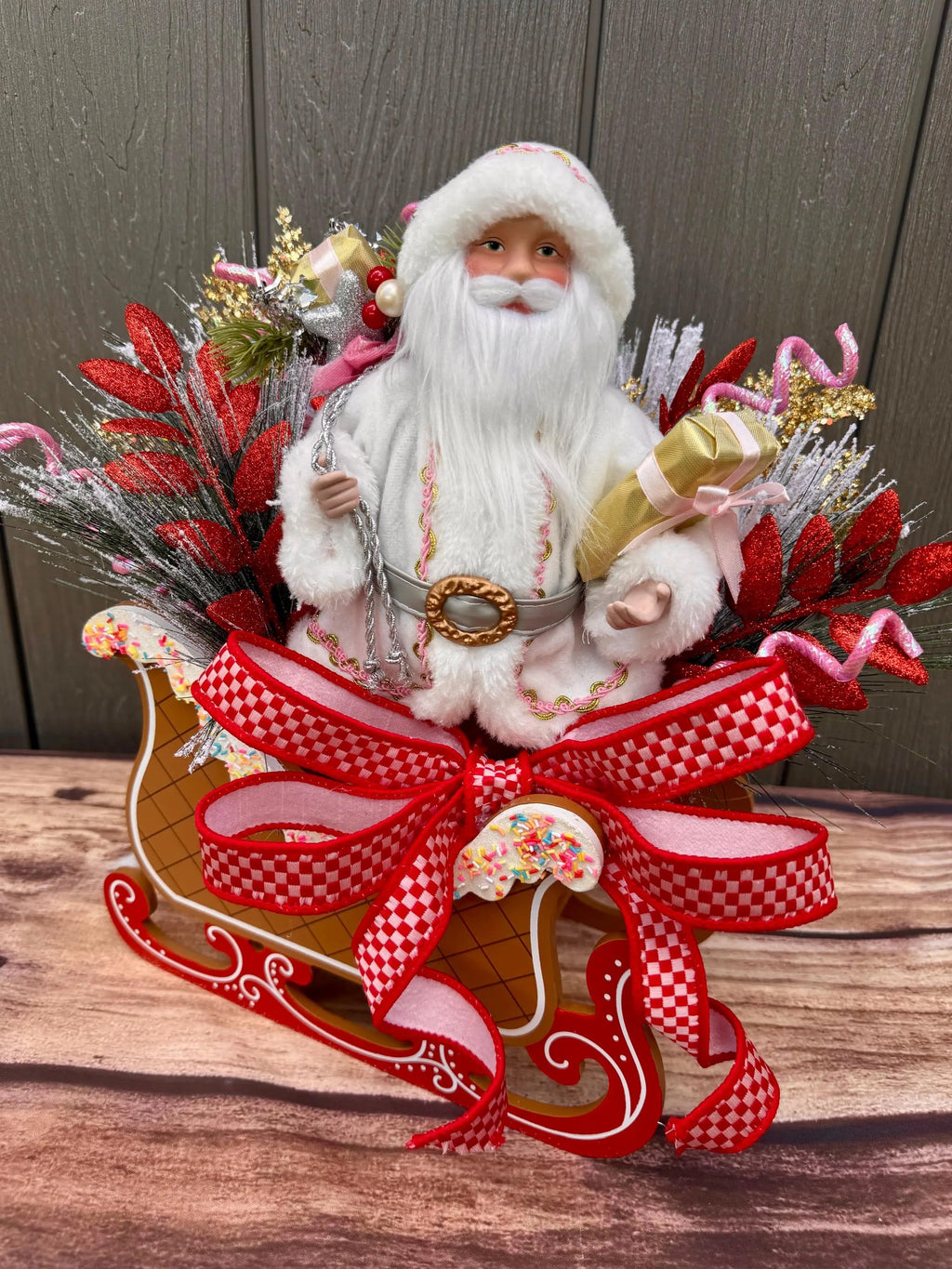 Candyland Santa Sleigh Centerpiece