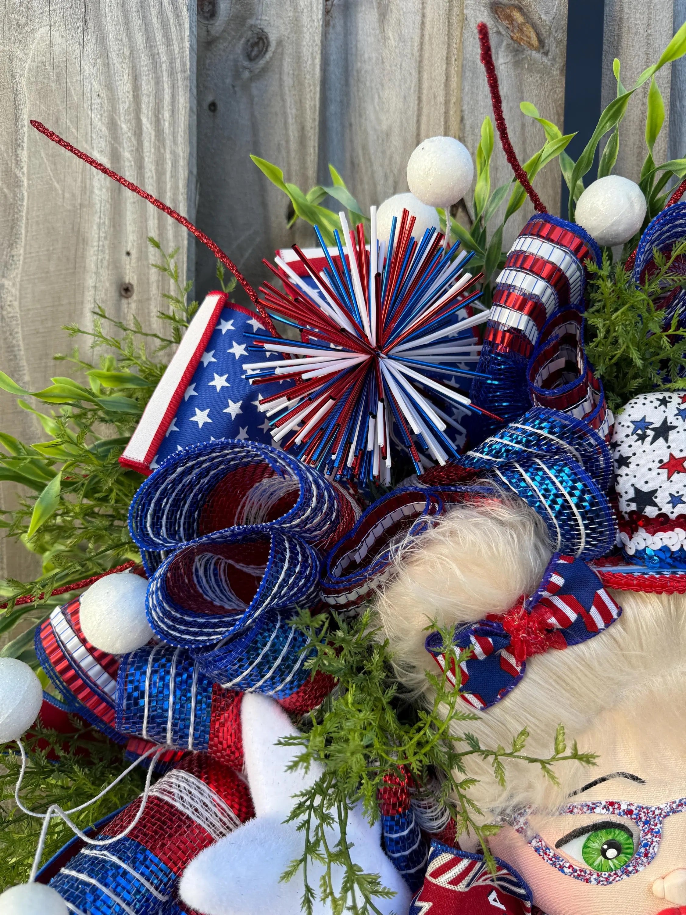 Patriotic Wreath: Glam Girl, Stars & Stripes - 4th of July Decor