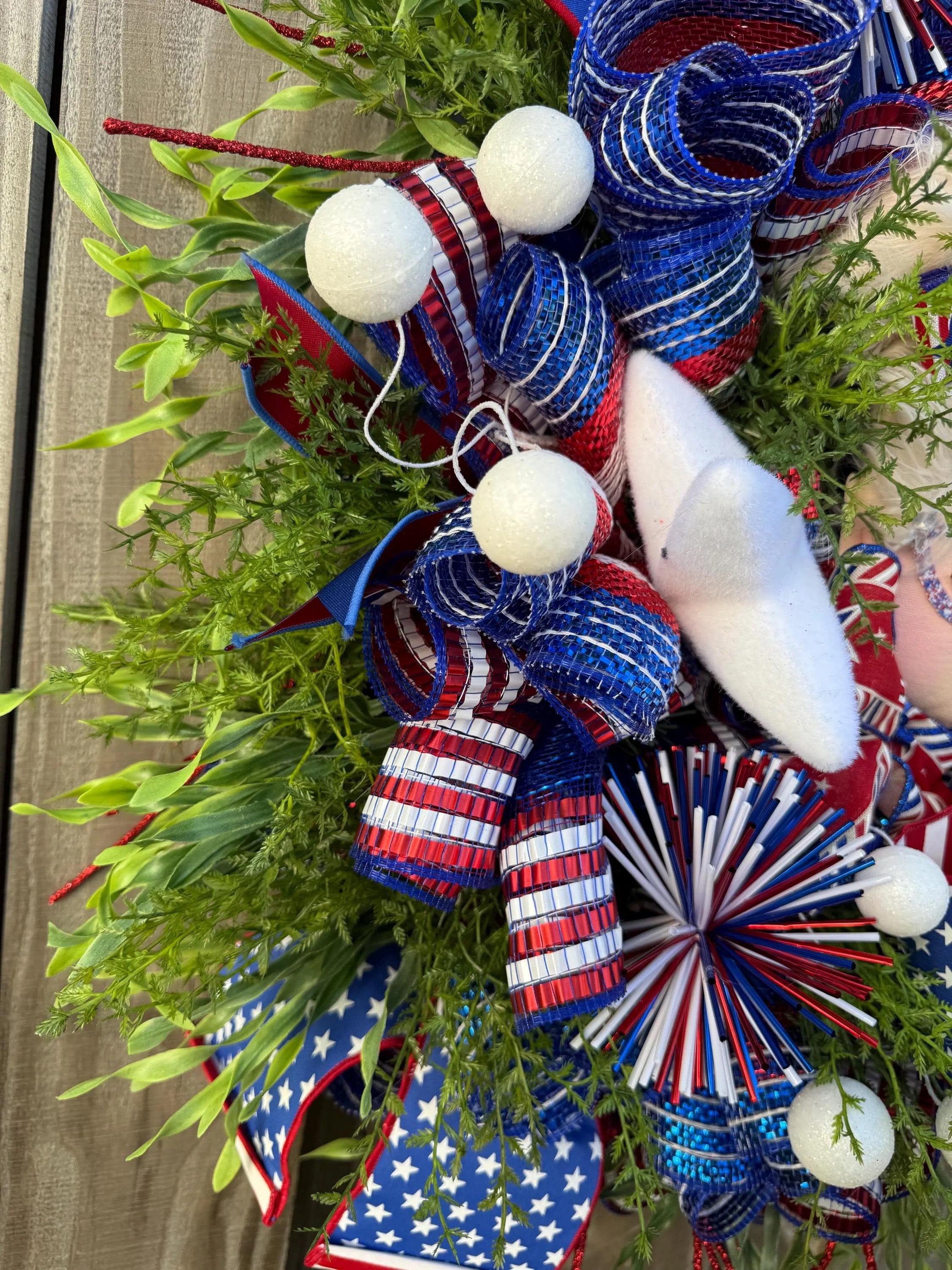 Patriotic Wreath: Glam Girl, Stars & Stripes - 4th of July Decor