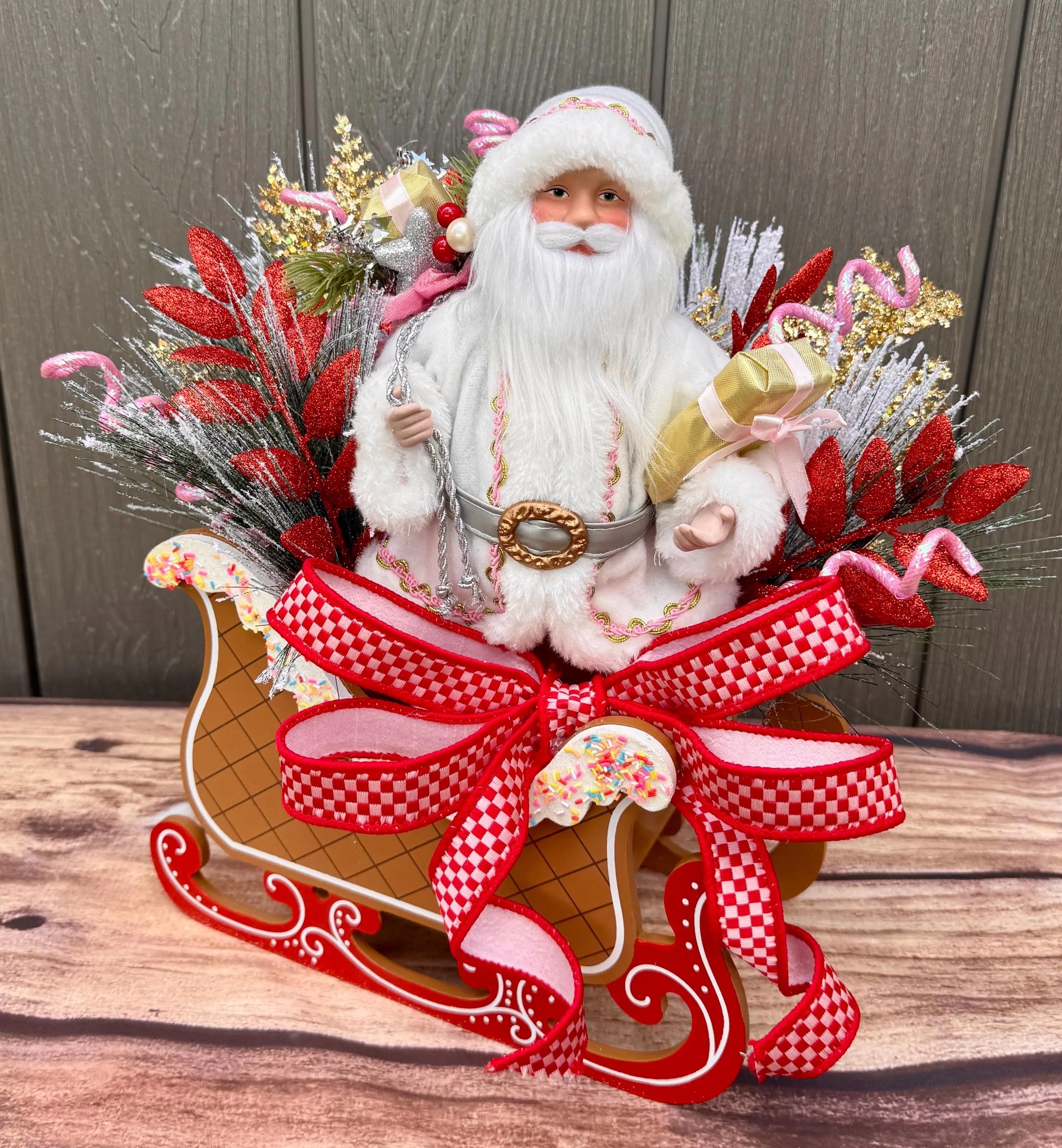 Candyland Santa Sleigh Centerpiece