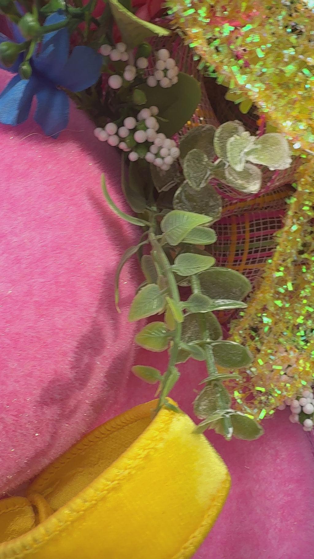 Pink Bunny Easter Wreath